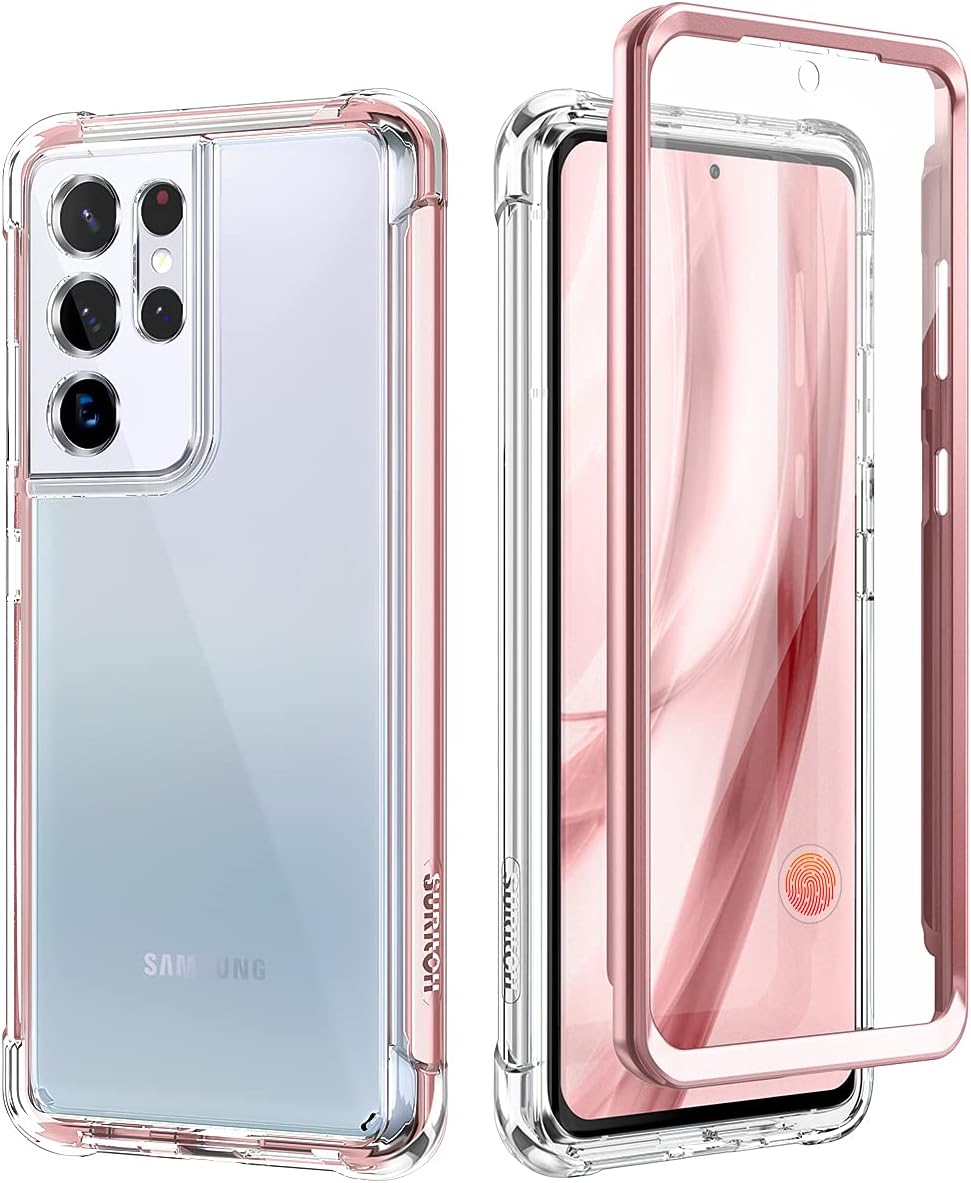 SURITCH Funda Ultra Clear para Samsung Galaxy S21 de 6.8 pulgadas (solo protector de pantalla), protector de pantalla integrado carcasa rígida de
