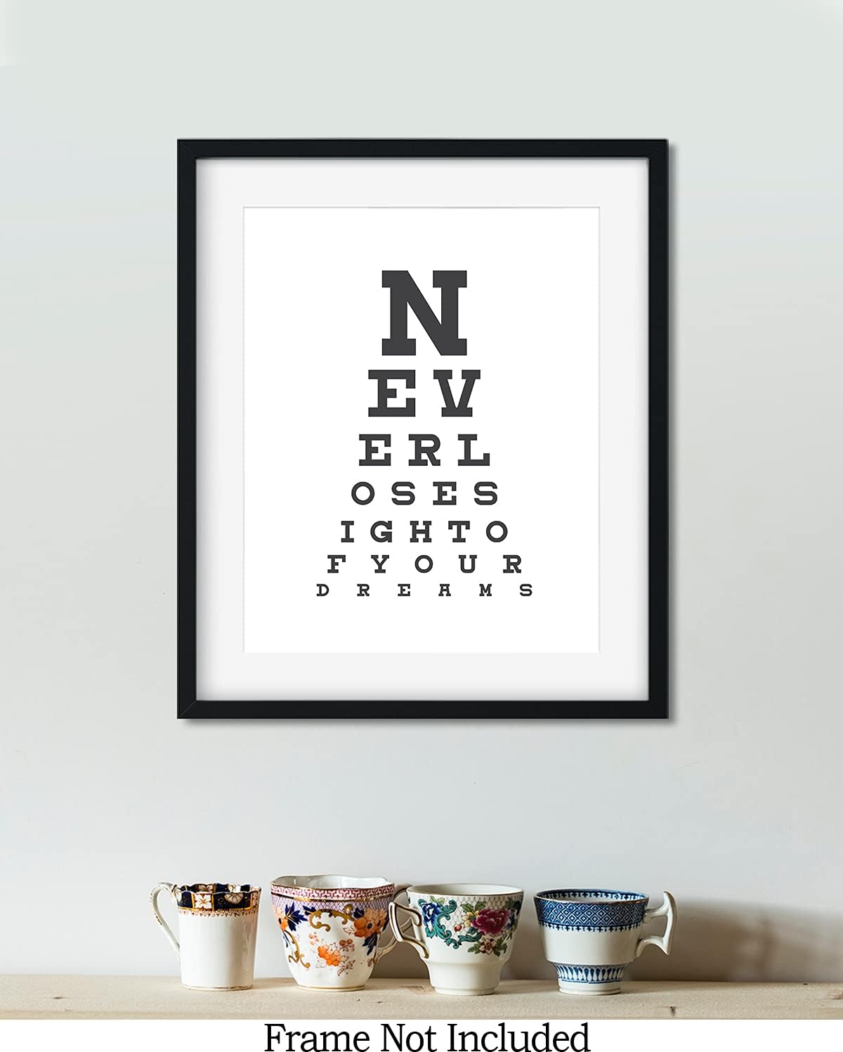 Govivo Never Lose Sight Of Your Dreams – Impresión artística de pared con cita motivacional, impresión de decoración de pared, póster o lienzo para