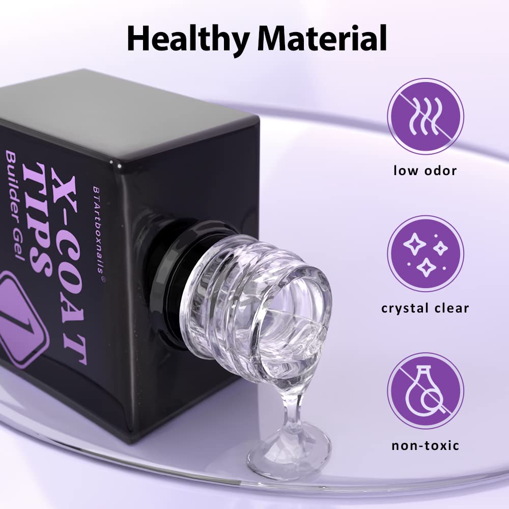 btartboxnails Juego de puntas de uñas de gel constructor, 0.5 onzas líquidas, gel constructor de puntas de uñas, 0.5 onzas líquidas, capa superior
