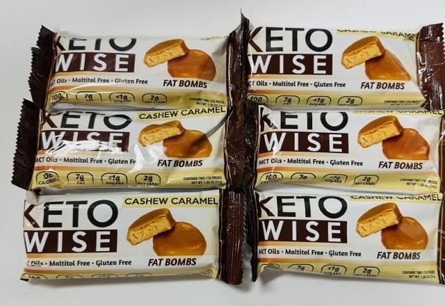 Keto Fat Bombs – Sin azúcar, sin gluten y sin maltitol (caramelo de anacardo, 6 unidades)