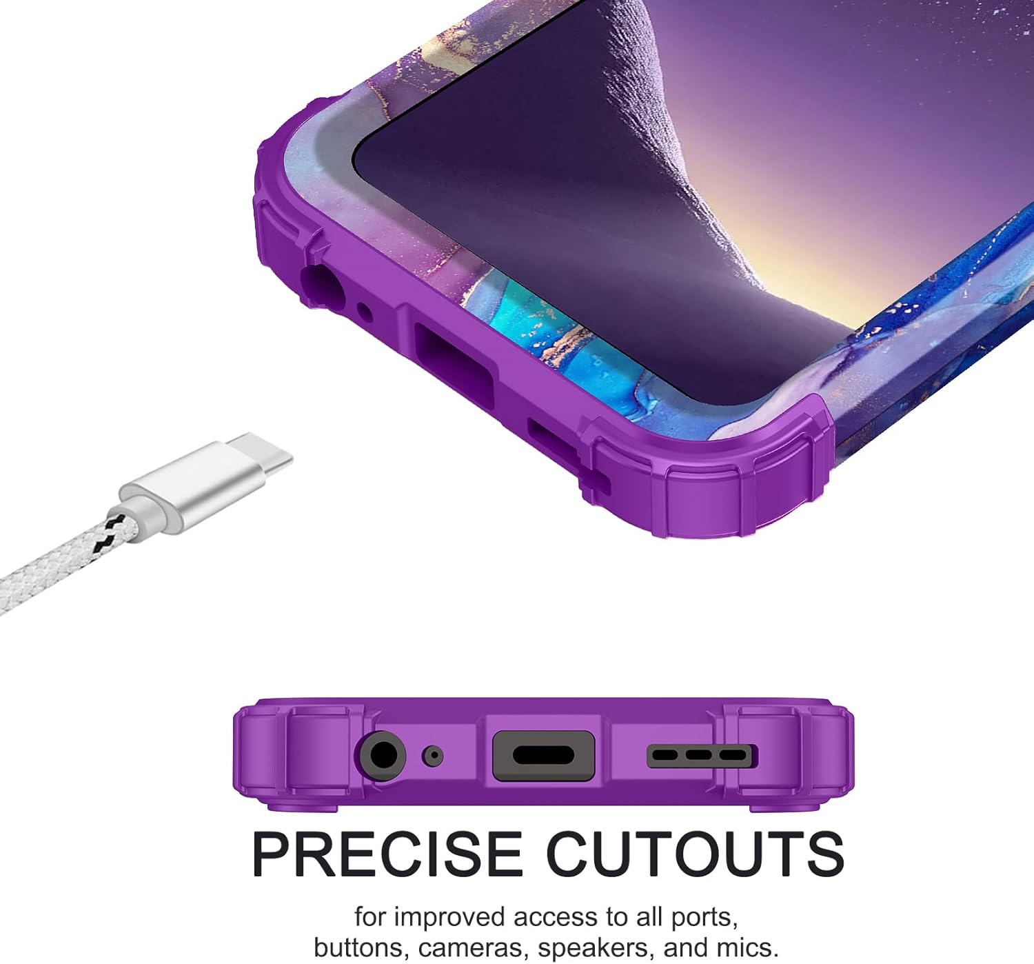 Hekodonk Funda para Moto G 5G 2023, resistente a los golpes, plástico duro+goma de silicona híbrida 3 en 1, carcasa protectora de cuerpo completo