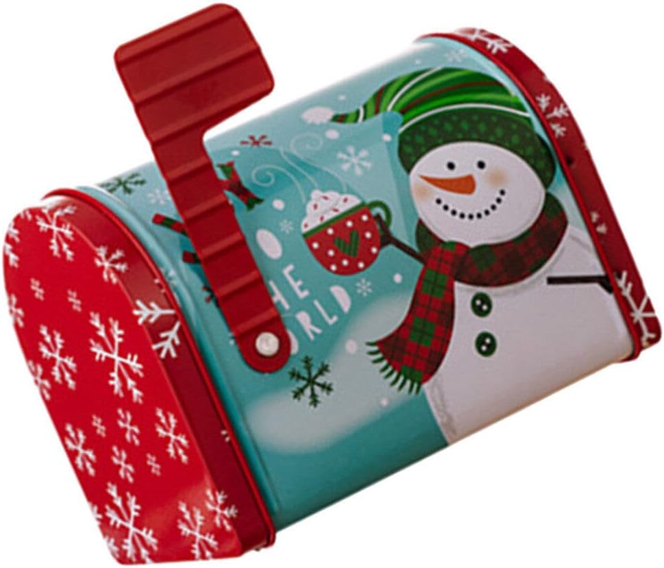 UPKOCH Contenedores de almacenamiento de hierro para galletas de Navidad, tarro de dulces, latas de dulces de Navidad, cubierta de poste,