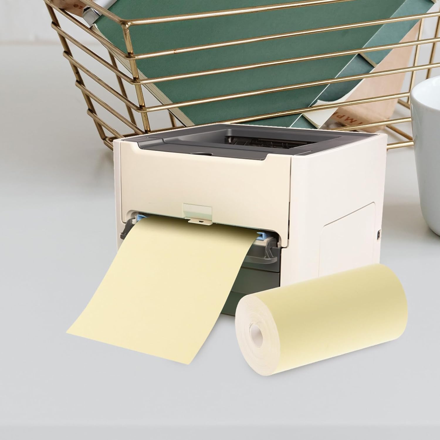 NUOBESTY Rollo de papel térmico para recibos, 4 rollos, rollo de papel de caja registradora, papel de impresora térmica de recibos para máquina de
