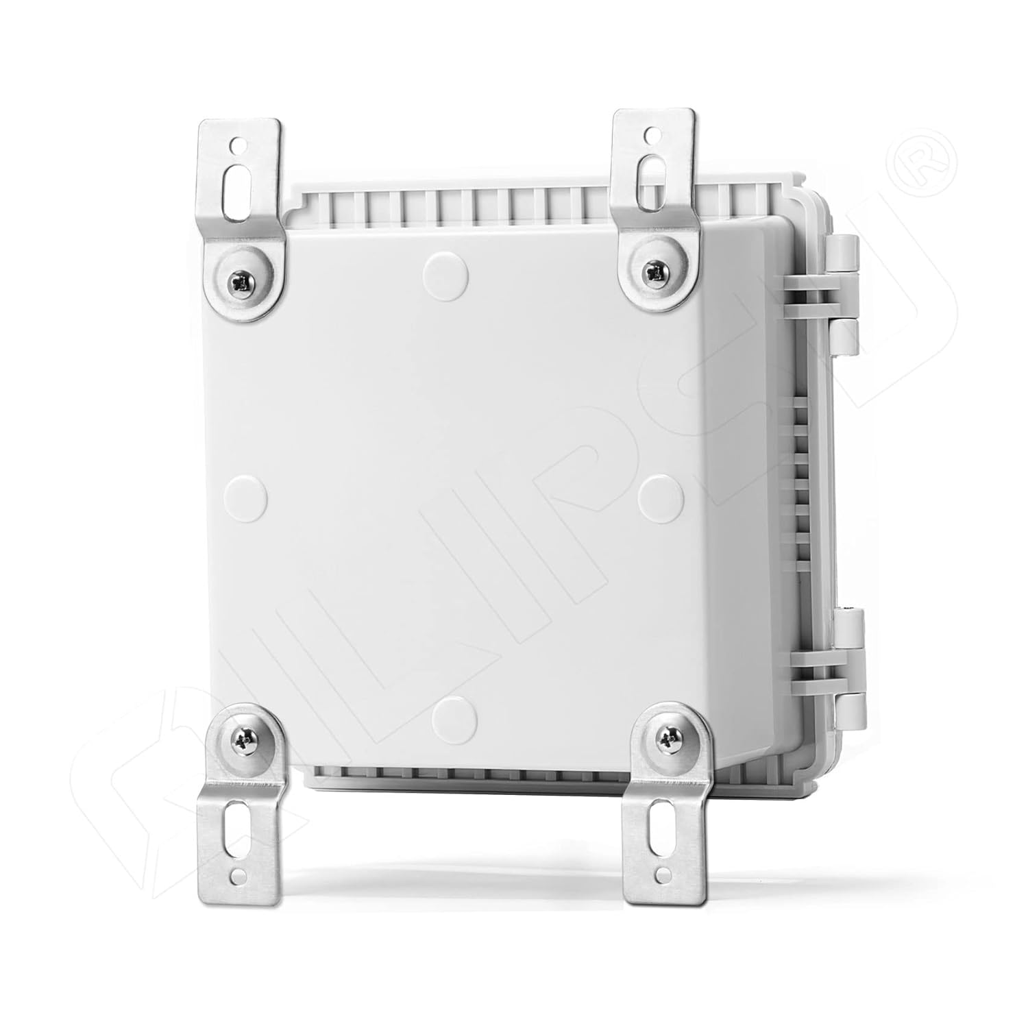 QILIPSU – Caja de conexiones de acero inoxidable con tapa, bisagras y placa de montaje, universal, impermeable IP67, plástico ABS, gris, recinto
