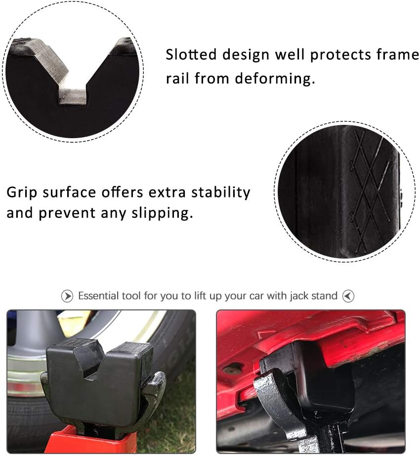 Paquete de 2 adaptadores de goma para soporte de gato, protector de soldadura de riel ranurado de goma universal