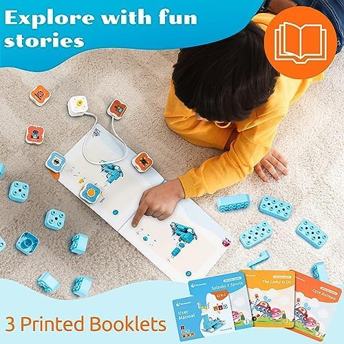 Robot de codificación A3 para niños, juego de construcción STEM de bloques de codificación de múltiples sensores, tutorial basado en historias 12 en