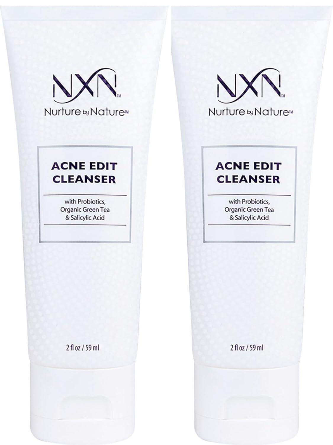 NXN Limpiador facial para acné – Lavado facial con ácido salicílico, té verde y probióticos para curar la piel, prevenir manchas y brotes (4 onzas)