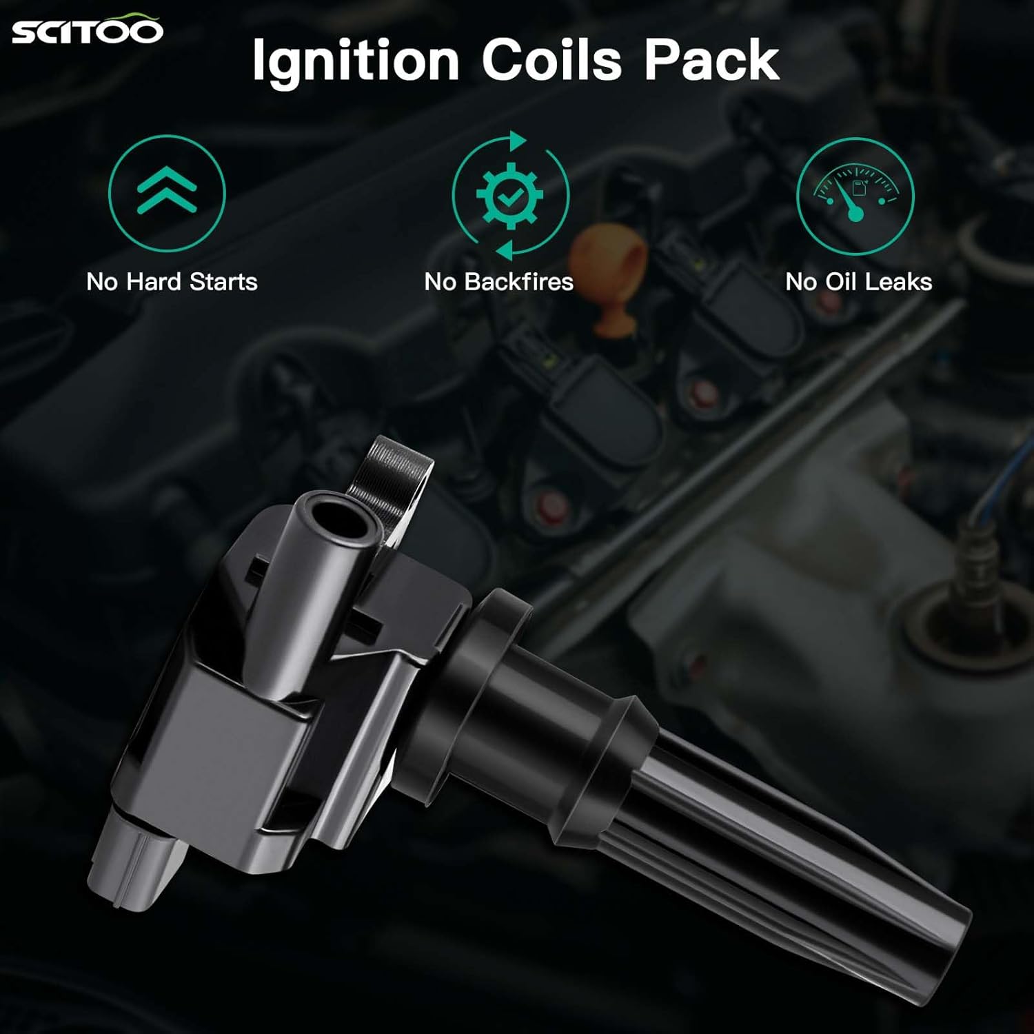 SCITOO Paquete de bobinas de encendido para Kia Optima 2.4L 2001-2006 para Magentis 2.4L 2001-2006 para Hyundai Sonata 2.4L 1999-2005 para Santa Fe