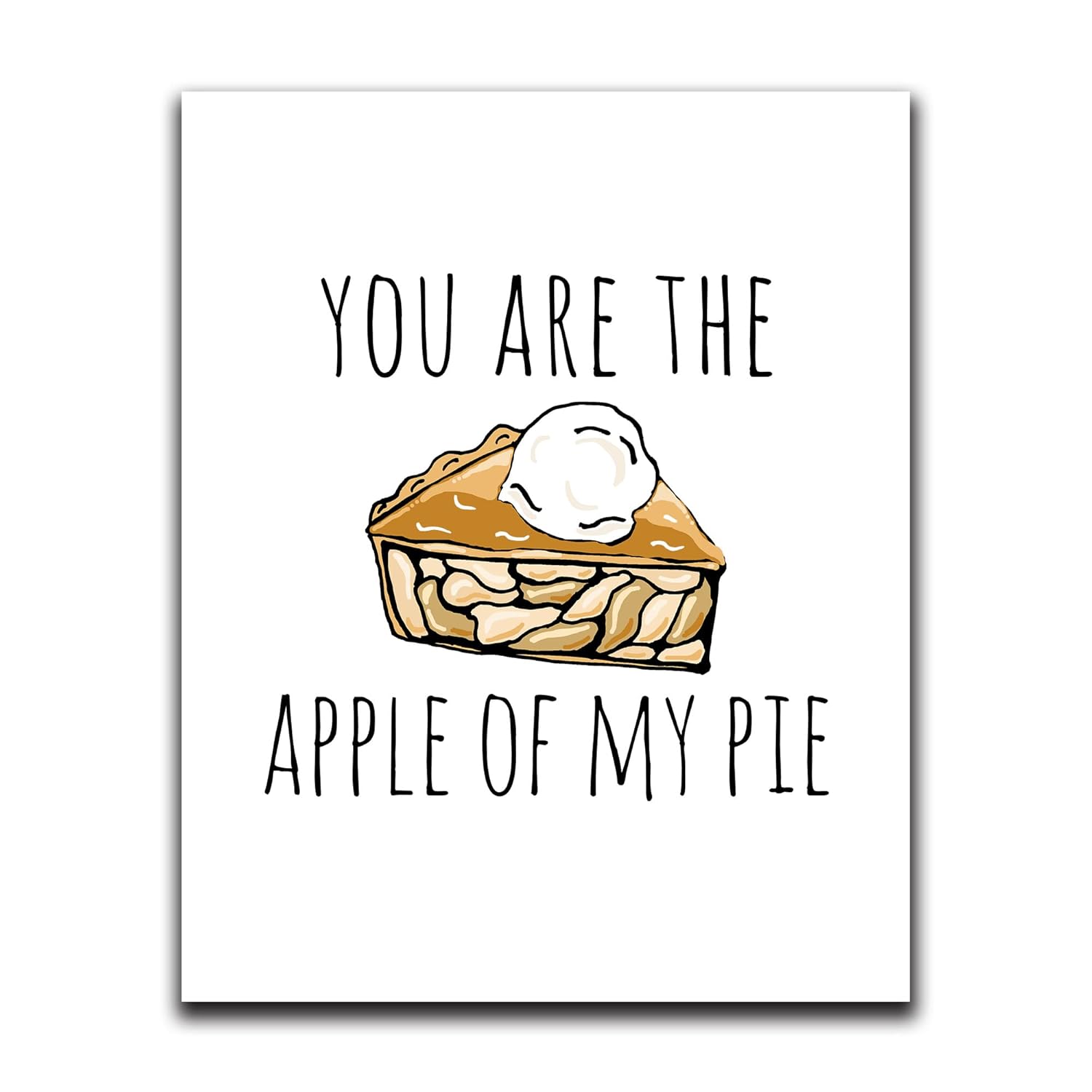 Moonlight Makers Funny Wall Decor With Sayings, You Are The Apple Of My Pie, Funny Wall Art, Room Decor for Bedroom, Bathroom, Kitchen, Office,