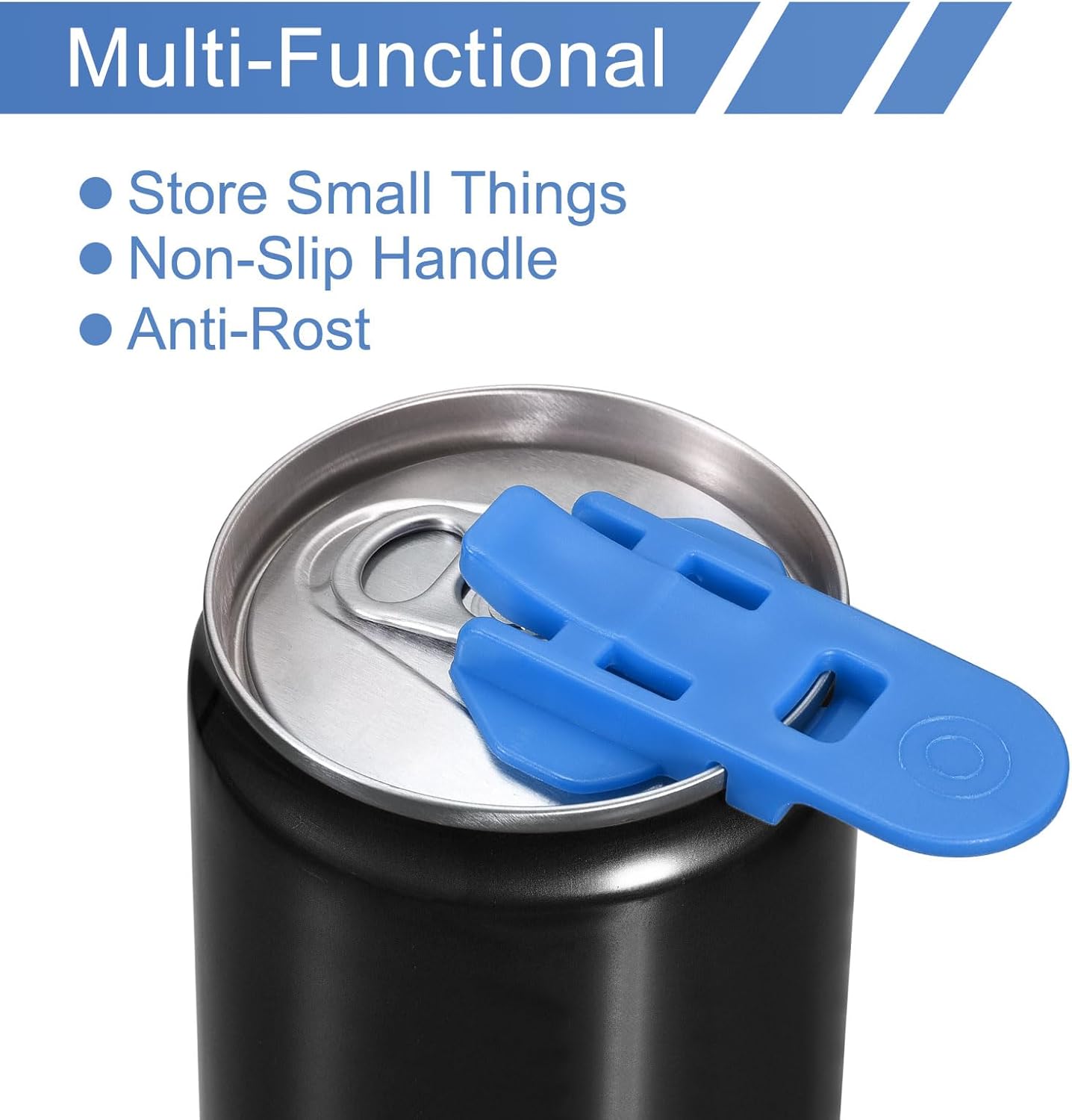 uxcell Abrelatas manual fácil, 12 unidades, cubiertas de plástico para latas de refrescos, protector de tapas, abridor de botellas para latas de