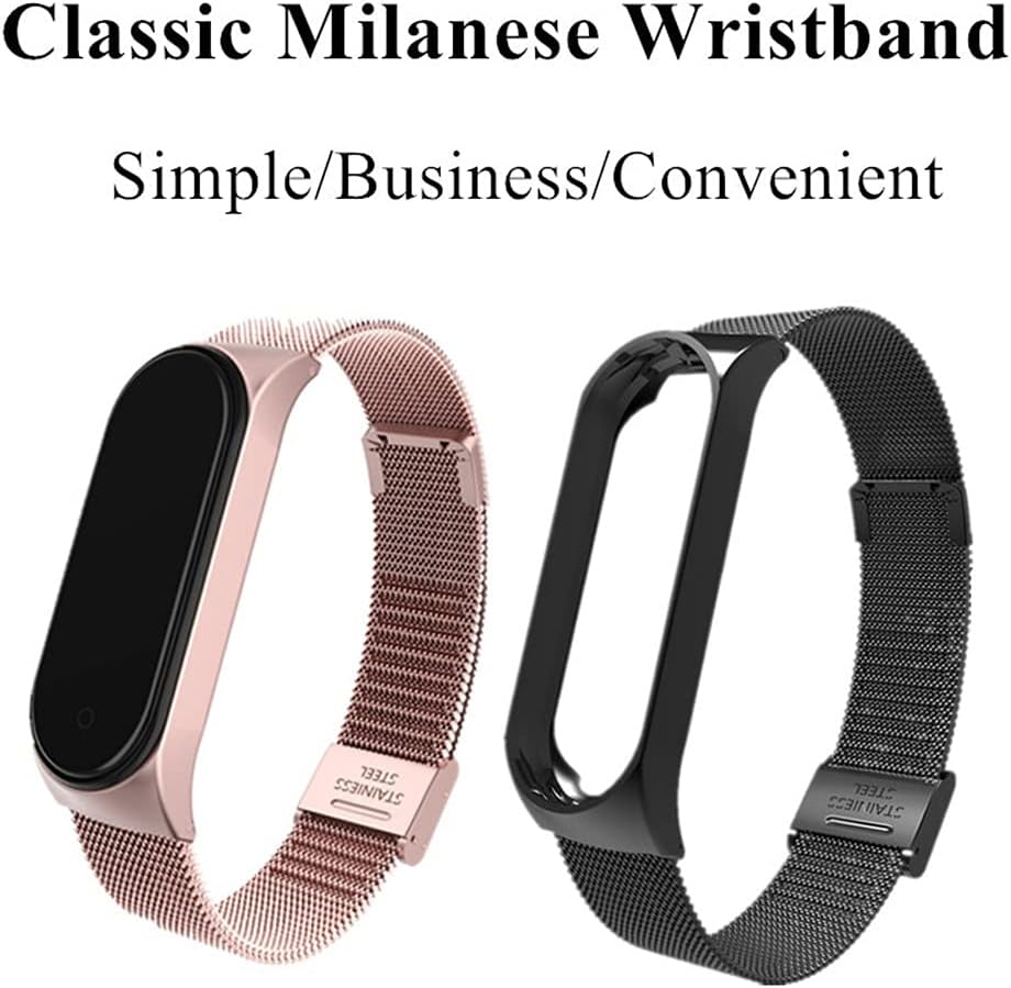 Pulsera de correa de metal para MiBand 5 Mi Band 4 Mi Band 3 Pulsera sin tornillos Mi Band Banda de muñeca Smart Band 5 4 Correa (color  4, tamaño