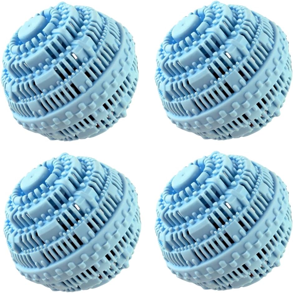 Pelotas de lavandería de 4 piezas, bolas de detergente natural no químico para lavadora, bola de lavado ecológica y alternativa de detergente para