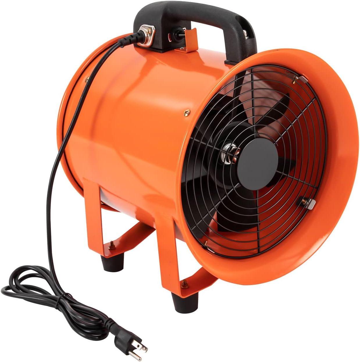 LUGBING Ventilador de utilidad, ventilador portátil de 10 pulgadas, 320 W, soplador de alta velocidad, potente extractor de humos de bajo ruido con