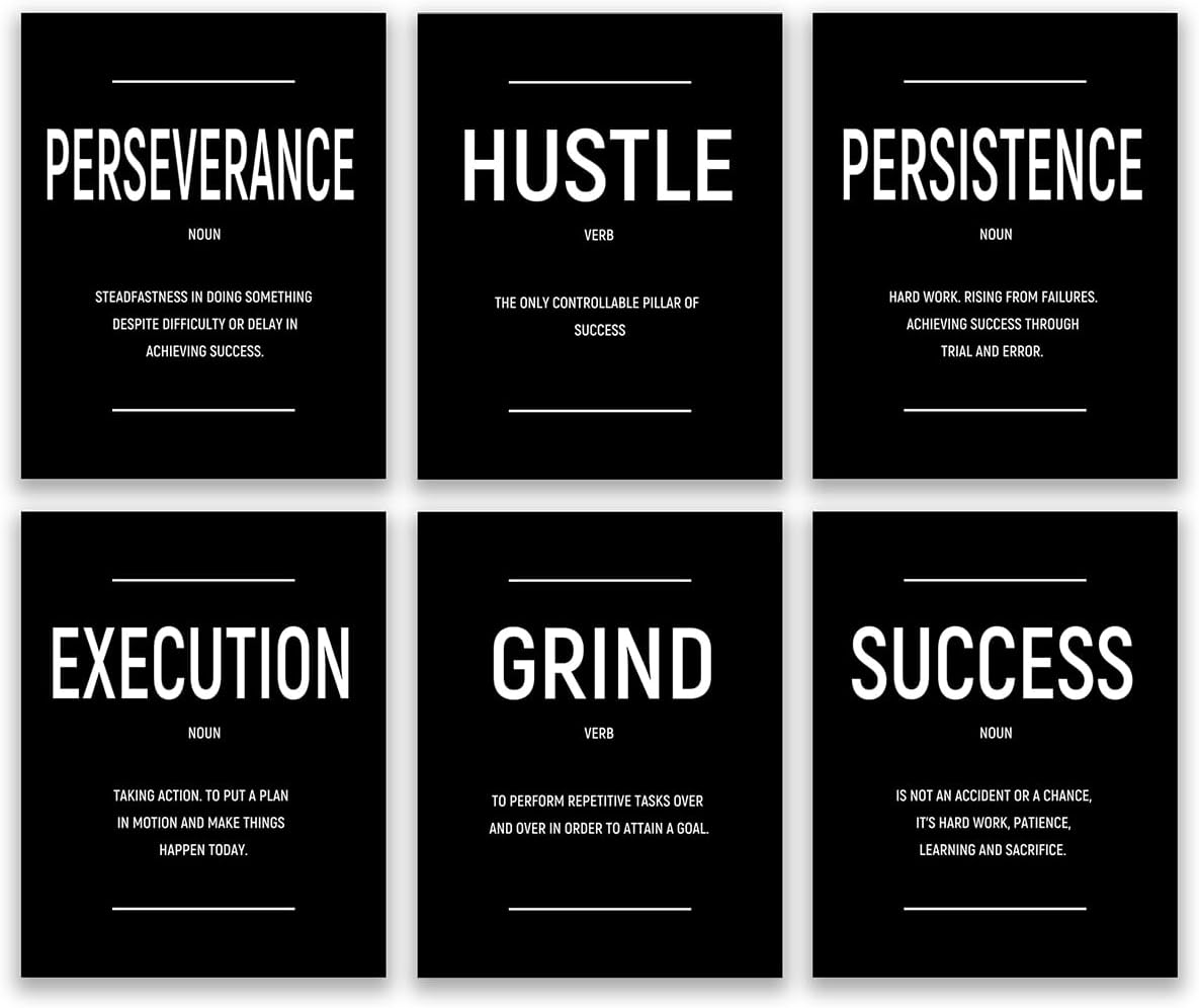 GIFTSFARM Arte de pared inspirador, arte de pared motivacional, citas de afirmaciones positivas y refranes, carteles para decoración de pared de