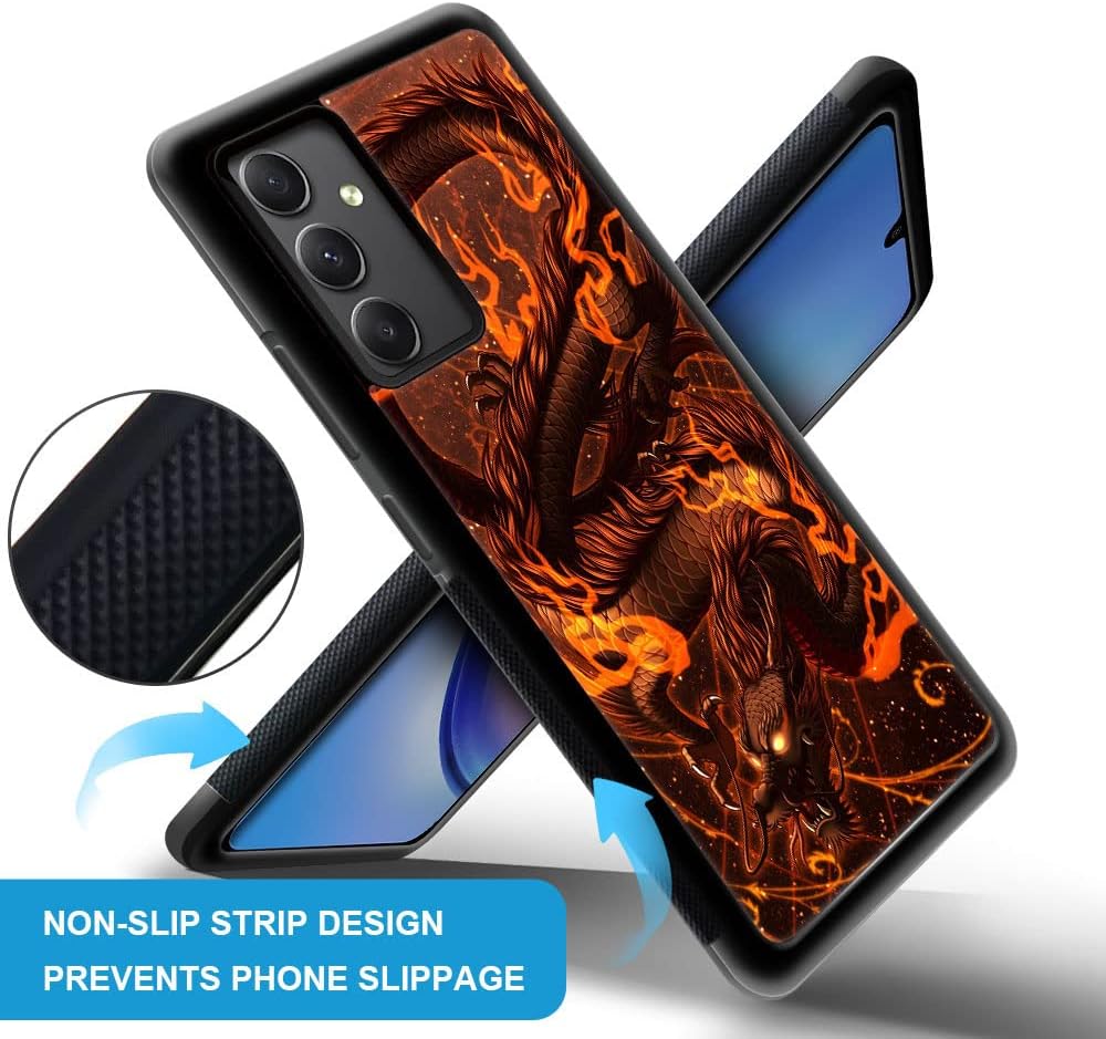DJSOK Funda compatible con Samsung Galaxy A54 5G, diseño de lujo de dragón, policarbonato duro, a prueba de arañazos, TPU suave, a prueba de golpes,
