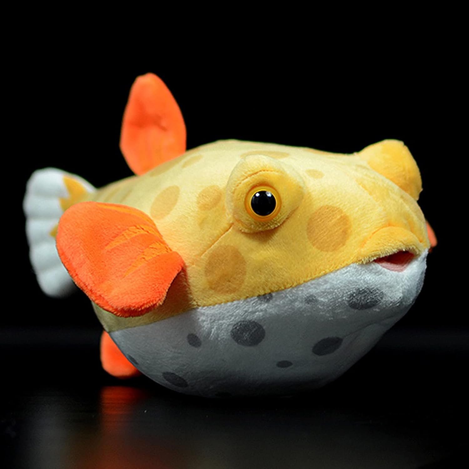 ZHONGXIN MADE Juguete de peluche de pez globo de simulación  Juguete de peluche de pez globo amarillo de la vida real, animales marinos, juguetes de