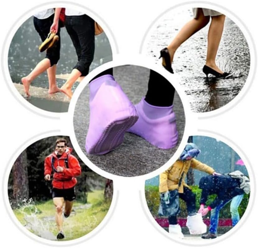 1 par de fundas reutilizables para zapatos, impermeables, antideslizantes, de silicona, resistentes al desgaste, botas de lluvia para botas al aire