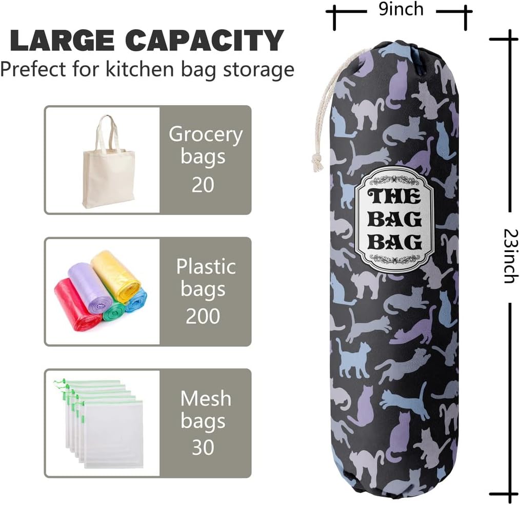 Organizador de bolsas de comestibles para bolsas de compras, bolsas de plástico de montaje en pared, dispensadores de contenedores de