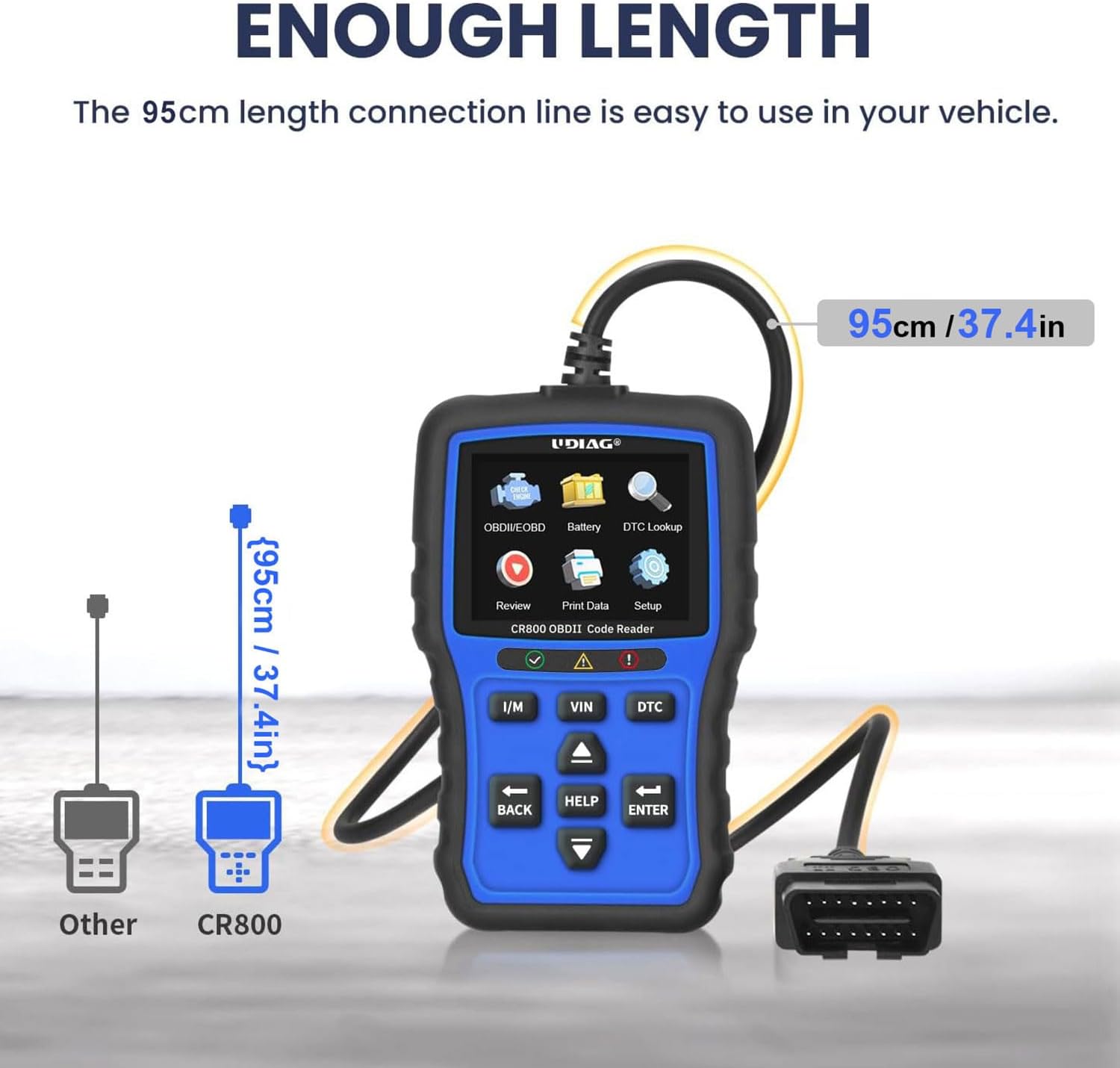 CR800 OBD2 escáner probador de batería 2 en 1, herramienta de diagnóstico del escáner OBD2 para comprobar el motor del coche, lector de código de
