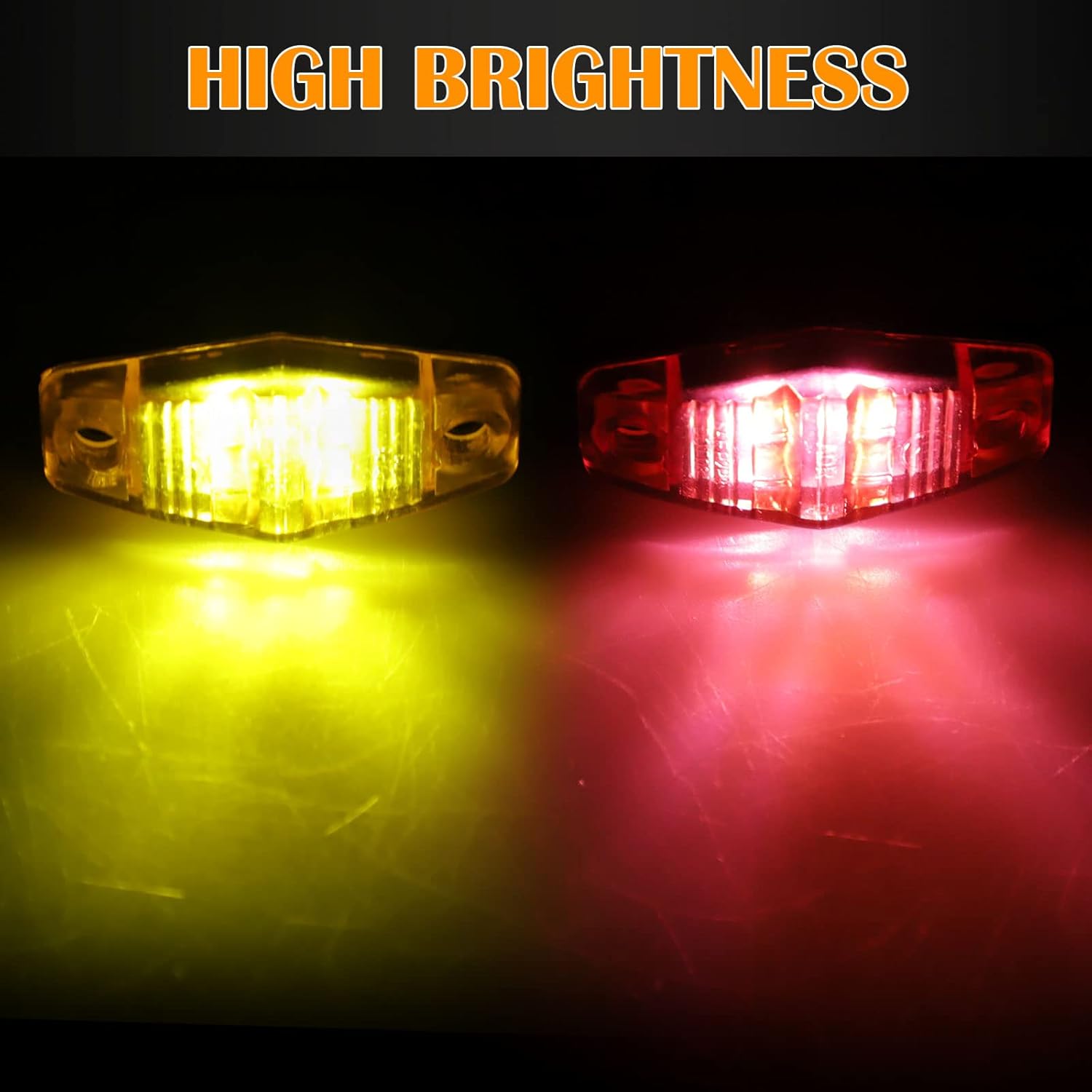 Linkstyle 12 luces LED de marcador lateral, 12 V, impermeable, marcador de remolque, luz rojaámbar, luces universales de espacio para montaje en