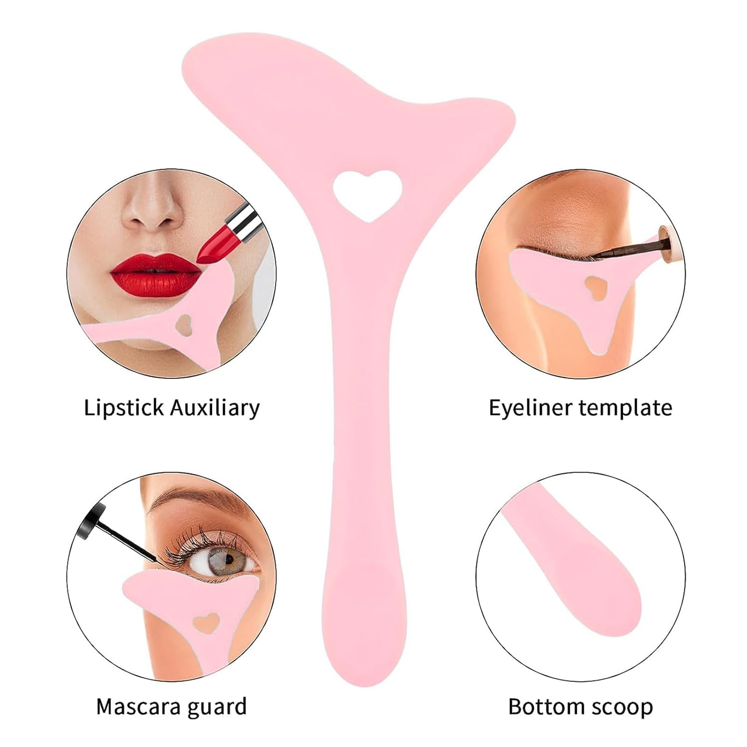 Plantillas delineadoras de ojos, 4 unidades, reutilizables, de silicona, ayuda para delineador de ojos, punta de ojo, multifuncional, kit de