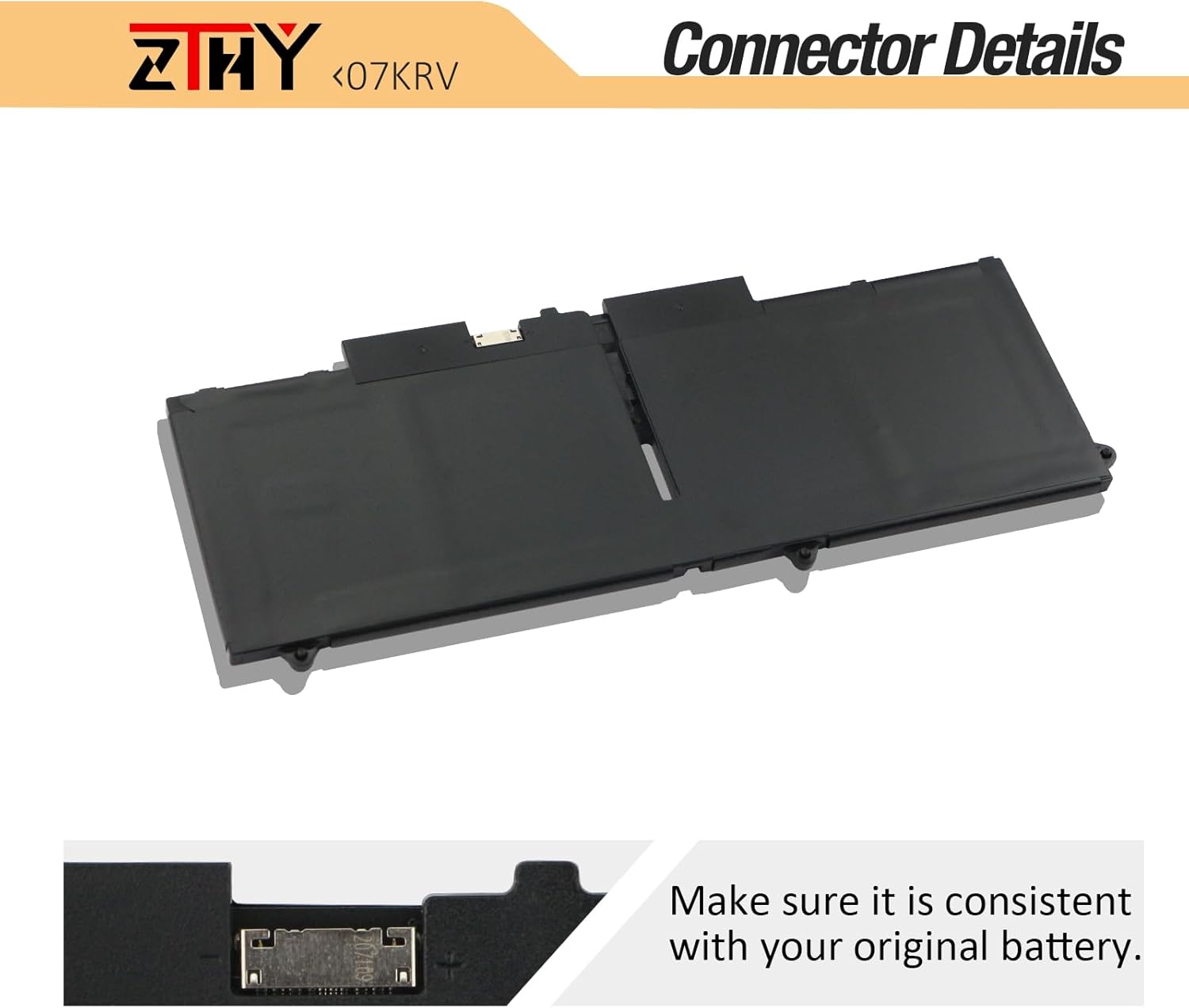 ZTHY Batería de repuesto para laptop de 58 Wh 07KRV para Dell Latitude 5430 5530 Precision 3570 P104F P104F005 P137G P137G004 Series M69D0 H4PVC