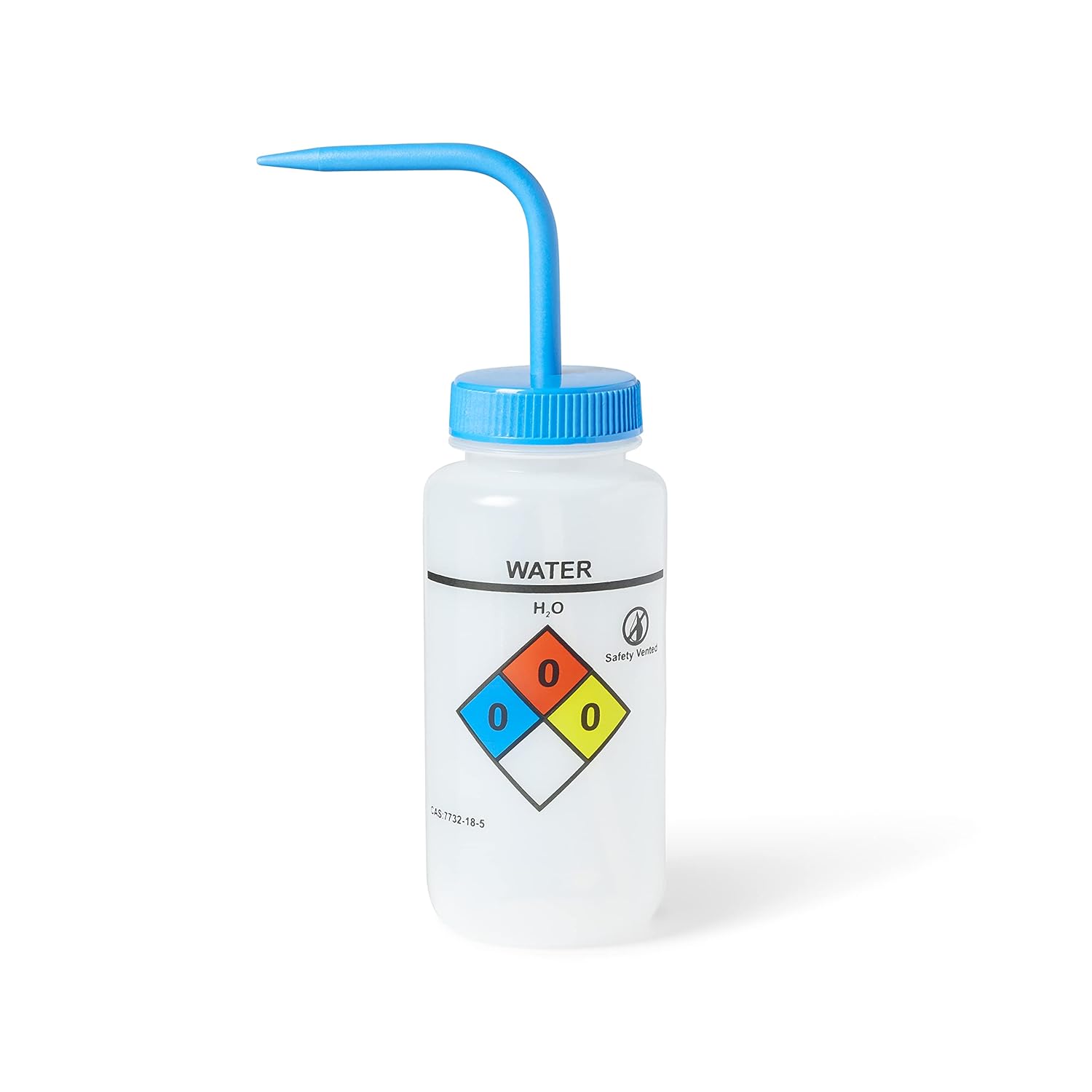 United Scientific UniSafe Botella de lavado químico ventilada de LDPE de boca ancha de grado de laboratorio, agua (H2O), 16.9 fl oz (16 onzas), 4