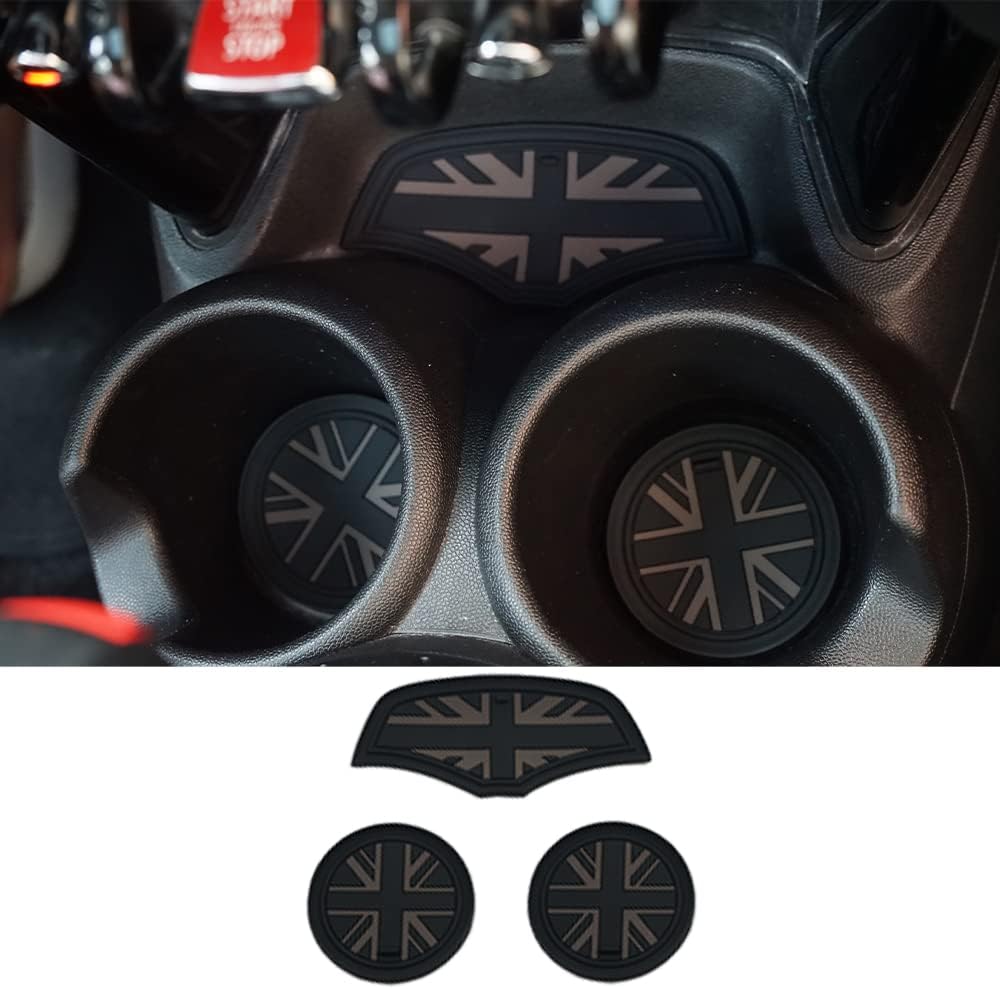 Mini F55 F56 – Portavasos para automóvil, juego de 3 posavasos antideslizantes, caja de almacenamiento de silicona a prueba de golpes para Mini
