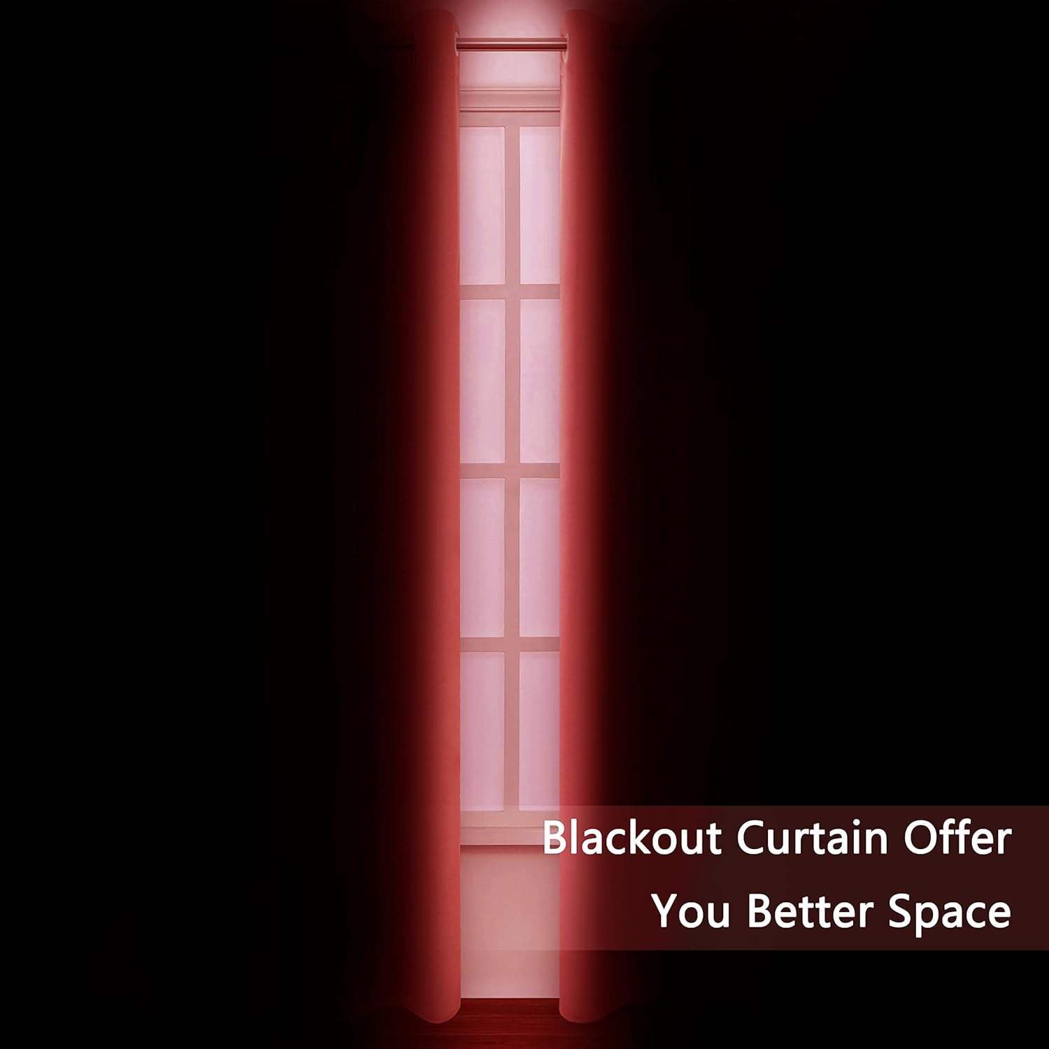 LEMOMO Cortinas opacas de 52 x 84 pulgadas, juego de 2 paneles de cortinas rojas brillantes con aislamiento térmico para oscurecer la habitación
