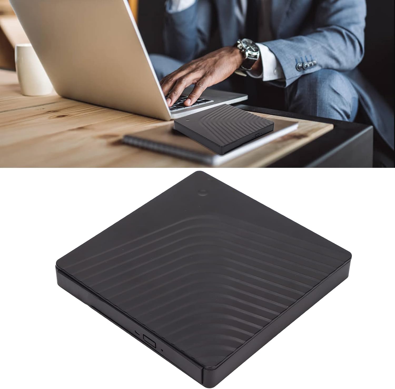 Unidad de DVD externa, USB 3.0 portátil SATA DVD RW controlador adecuado para 0.500 in0.374 in, hasta 5Gbps transmisión de datos, para
