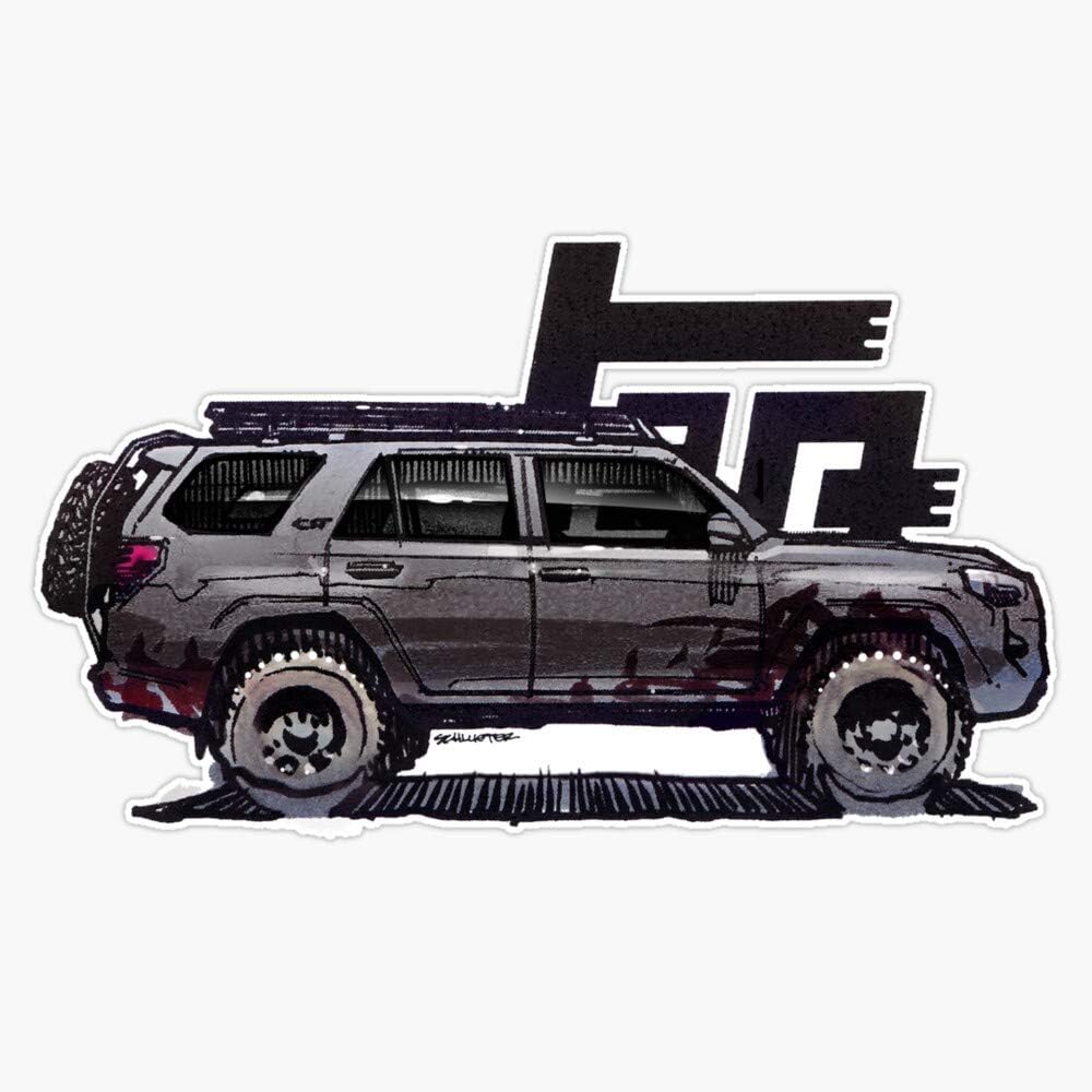 5Th Gen 4Runner Trd – Calcomanía de vinilo negro impermeable para coche, laptop, ventana, parachoques de 5 pulgadas