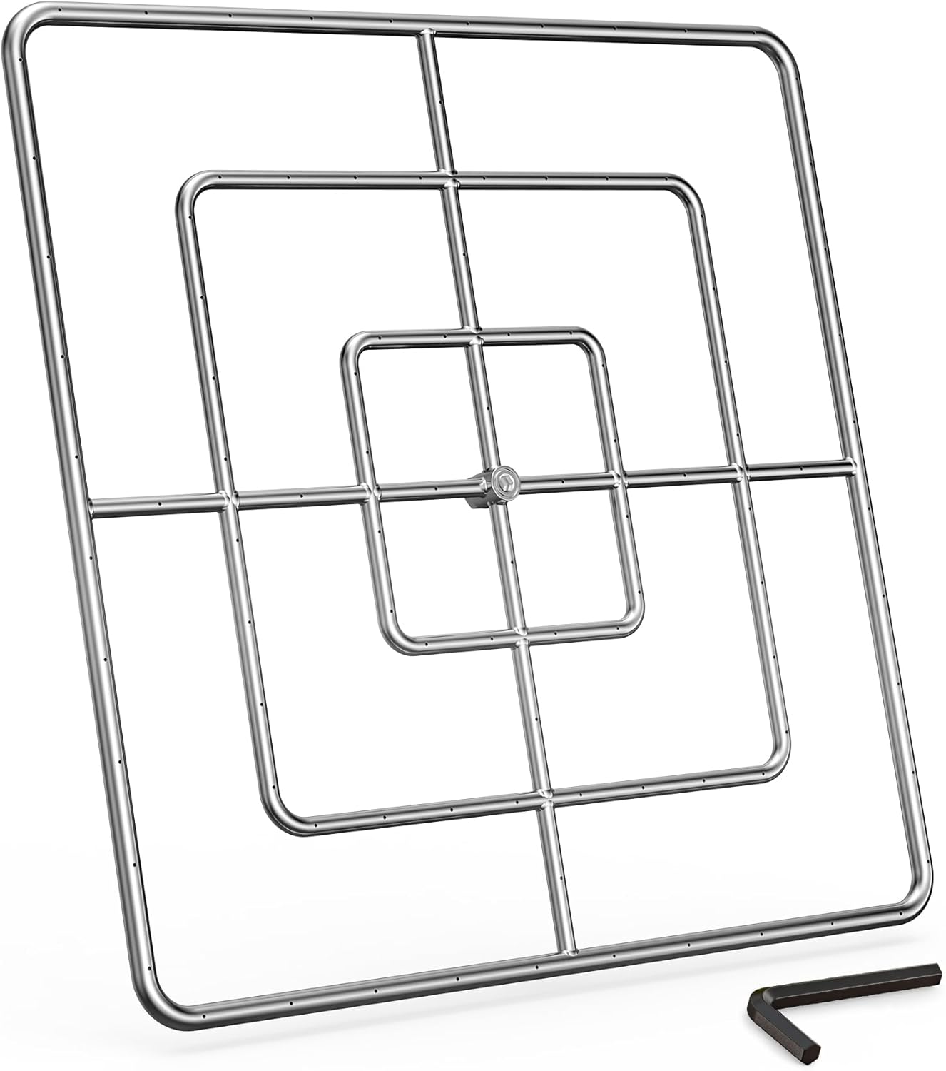 onlyfire – Anillo cuadrado de 36 pulgadas para fogata de gas natural y propano y chimenea, quemador de acero inoxidable 304 para interiores y