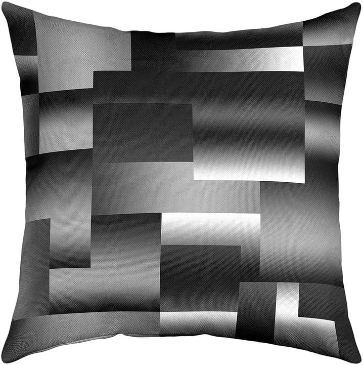 jejeloiu Funda de almohada abstracta de 20 x 20 pulgadas, suave, moderna, arte abstracto, funda de cojín para sofá, negro, blanco, gris, fundas de