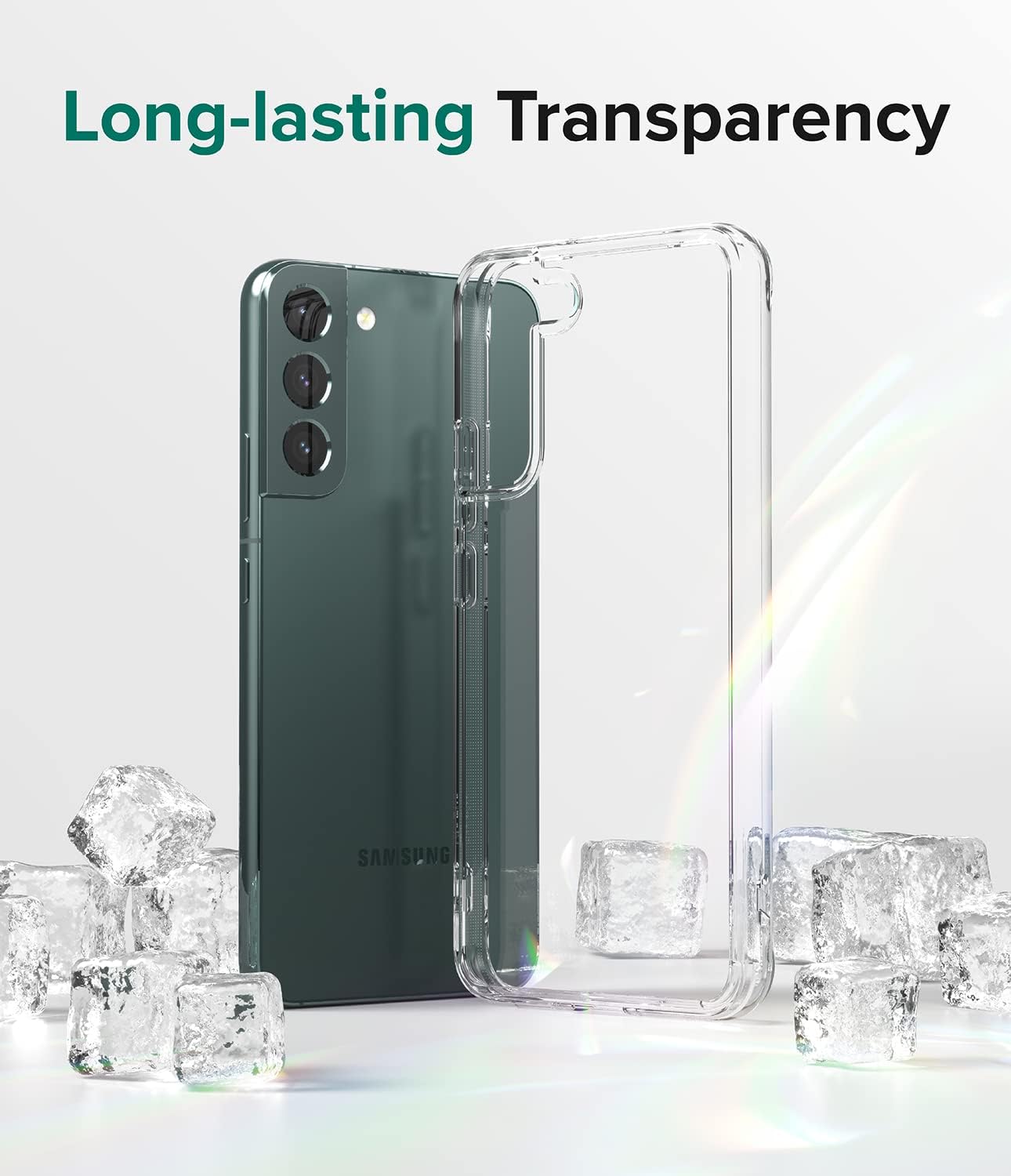 Ringke Fusion – Funda compatible con Samsung Galaxy S22 Plus 5G (2022), parte trasera rígida transparente antiamarilleamiento con funda protectora a