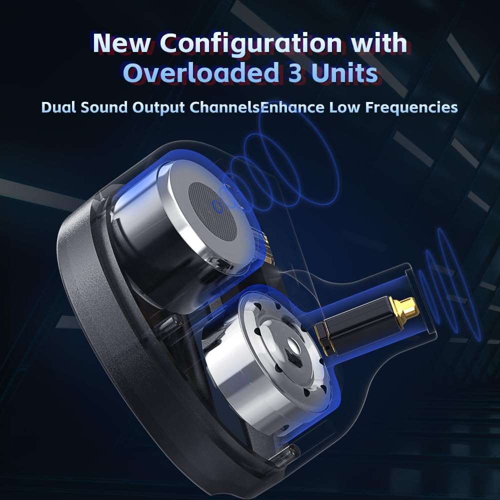 Linsoul CVJ Konoka – 1 controlador vibratorio + 1 DD +1 BA Triple Hybrid Driver in Ear Auriculares con 4 modos acústicos, cable de cobre desmontable