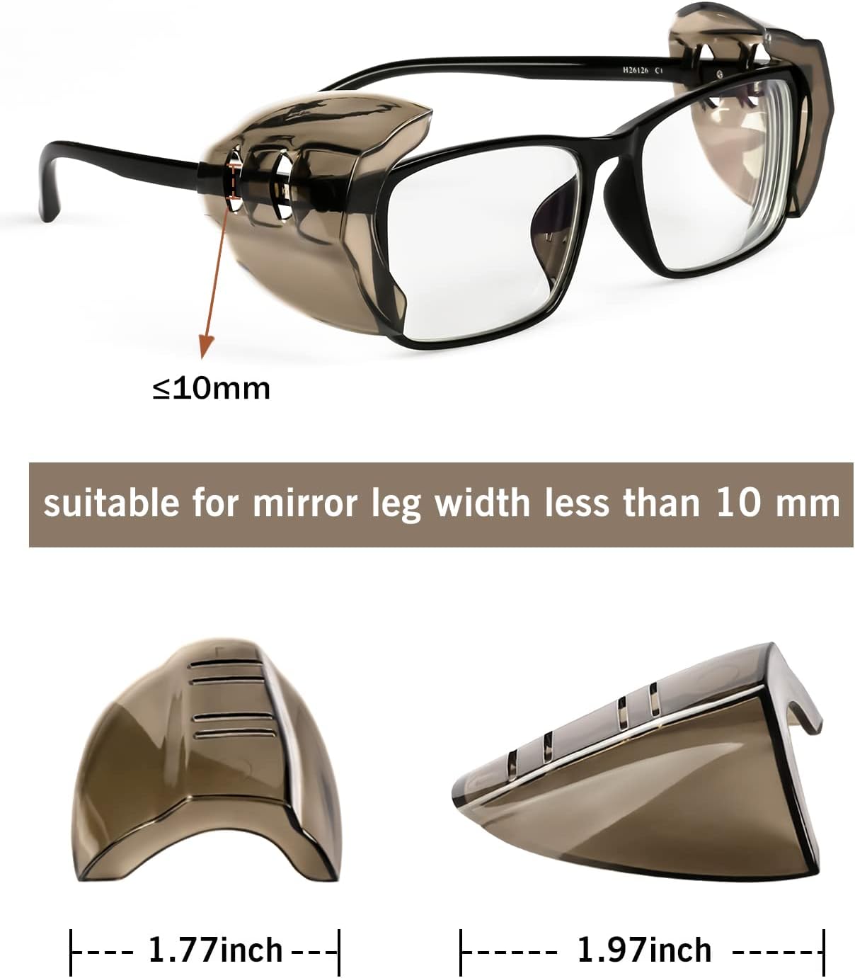 24 Pairs Eye Glasses Side Shields, Flexible Slip on Side Shields for Prescription Glasses Fits Small to Medium Eyeglasses