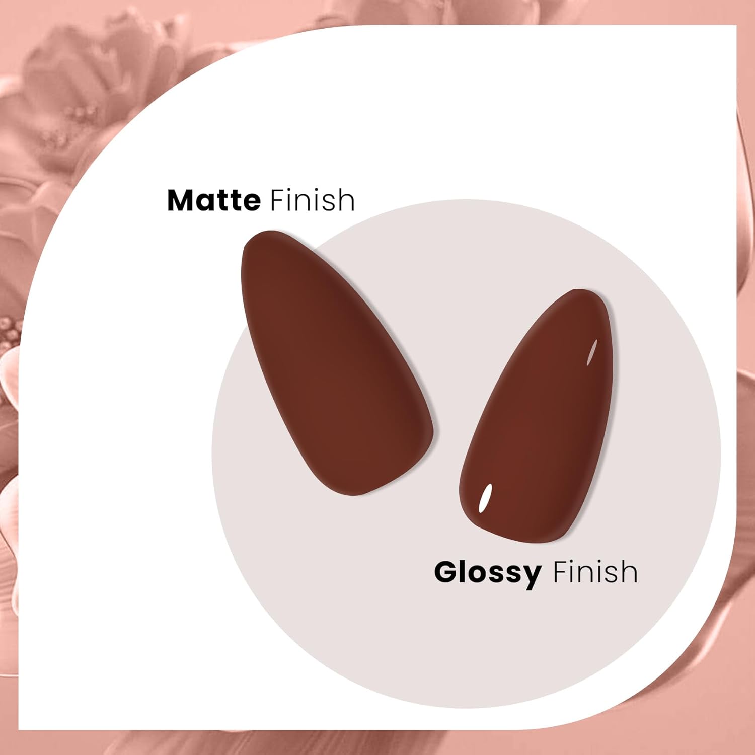MEGIOR Esmalte de uñas de gel marrón de 0.5 onzas líquidas, esmalte de uñas de gel marrón Saddlebrown, lámpara de uñas LED UV, esmalte de uñas de