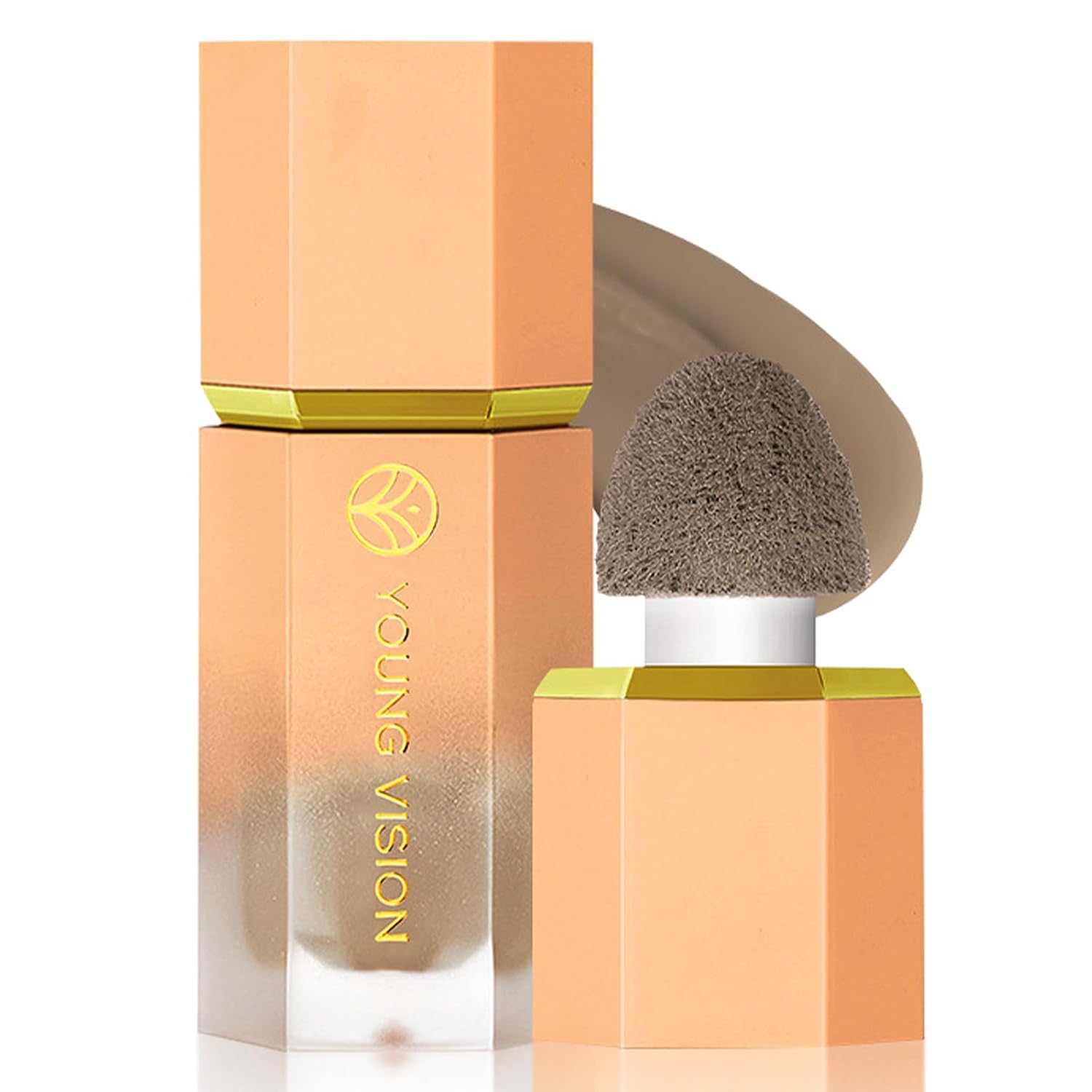 Maquillaje líquido en barra, bronceador crema líquida, contorno bronceador suave altamente pigmentado, punta de esponja incorporada para dar forma a