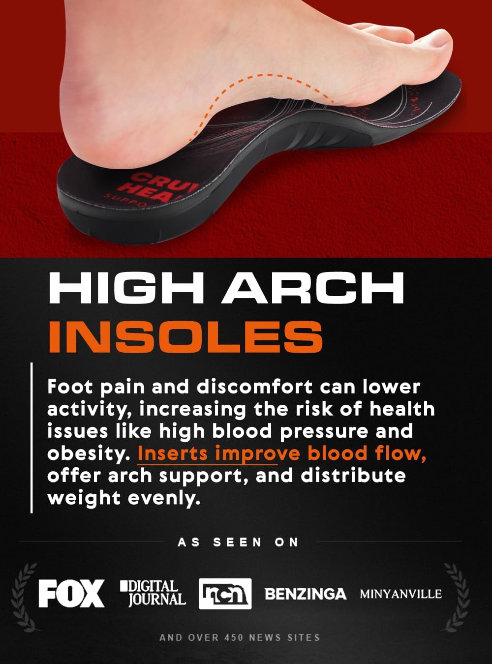 Plantillas de soporte de arco fuerte para fascitis plantar, para hombres y mujeres, pies planos, plantillas ortopédicas de arco alto para dolor de
