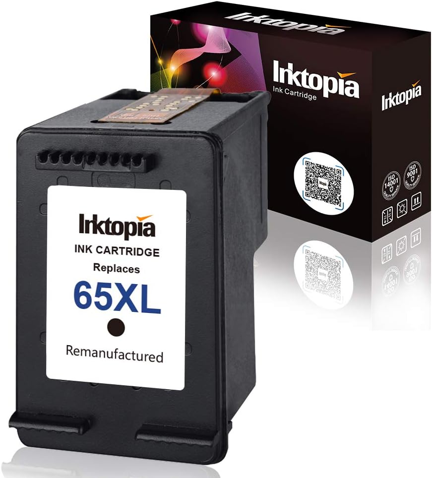 Inktopia Repuesto remanufacturado para cartuchos de tinta HP 65 65XL N9K04AN, chip actualizado de alto rendimiento, trabajo con impresora HP Envy