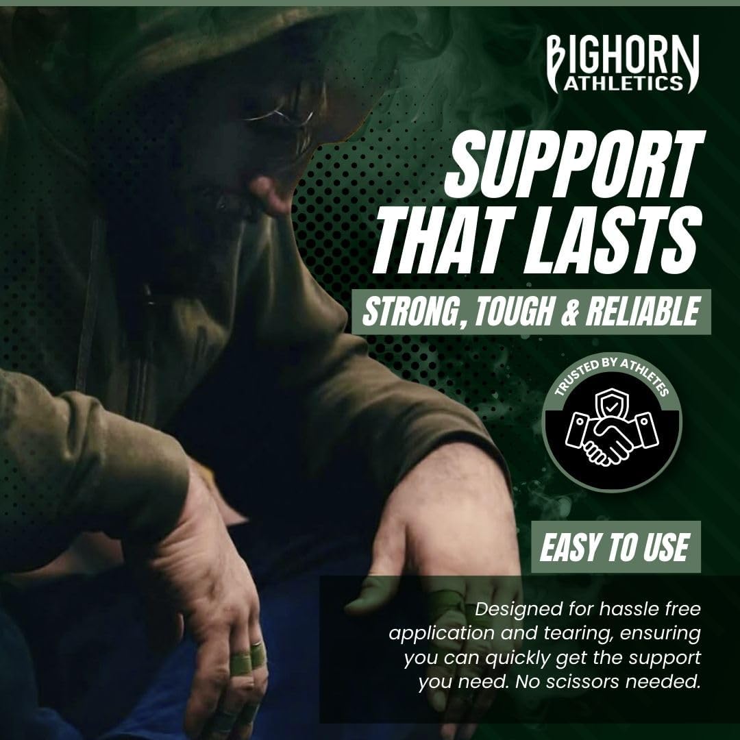 Bighorn Athletics Cinta para dedos de Jiu Jitsu, cinta deportiva deportiva para lesiones y apoyo BJJ, Judo, lucha, escalada en roca, voleibol, manos