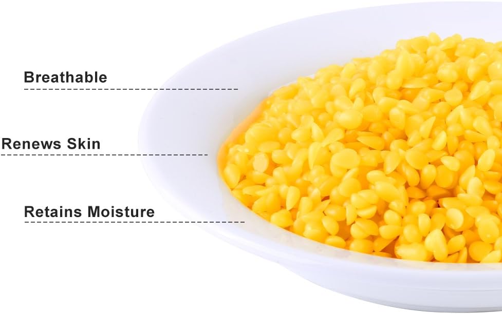 Cera de abejas, perlas de cera de abejas de 1.76 oz (50 g), color amarillo, calidad alimentaria, cera de abeja, materiales cosméticos para