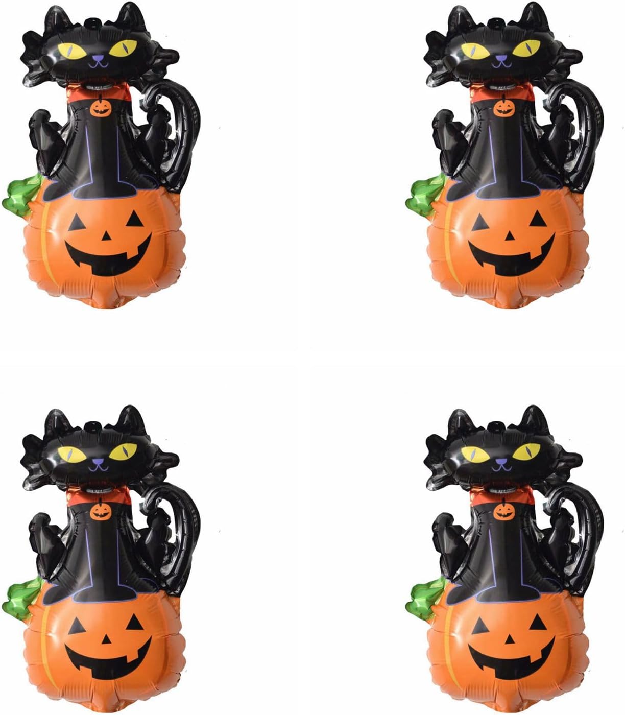 Globos de Halloween para decoraciones de fiesta de Halloween, 4 globos de papel de aluminio de Halloween, regalos de bruja, gato, calabaza,