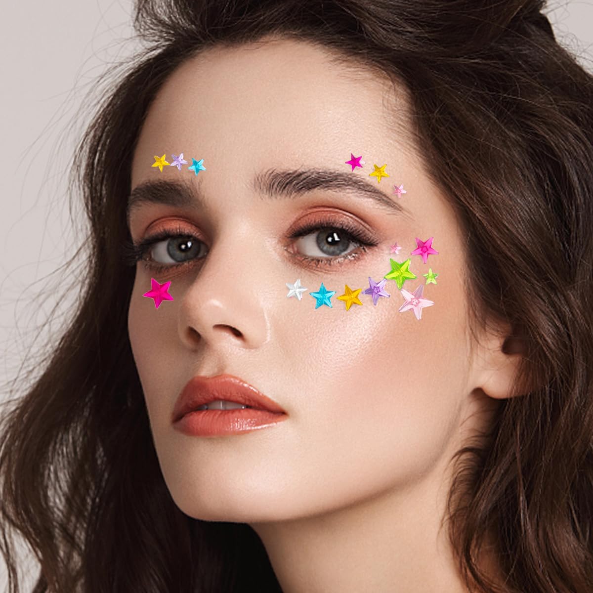 Calcomanías autoadhesivas de diamantes de imitación para Halloween, fiestas, tatuajes, arcoíris, cuerpo, cara, ojos, cabello, accesorios de festival