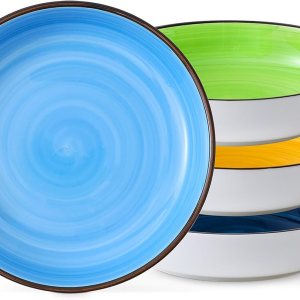 KOLLOV Tazones para pasta, 40 onzas, grandes ensaladeras, juego de 4, platos de cerámica para sopa para cocina, microondas y lavavajillas, varios KOLLOV Tazones para pasta, 40 onzas, grandes ensaladeras, juego de 4, platos de cerámica para sopa para cocina, microondas y lavavajillas, varios