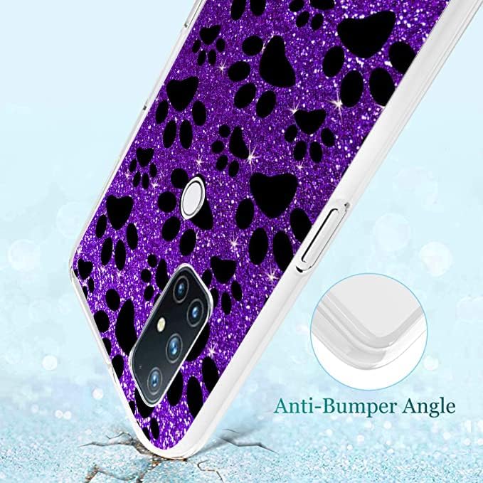 Funda compatible con OnePlus Nord N10 5G, funda de TPU delgada y negra con protección contra caídas de patas de perro, a prueba de golpes, regalo