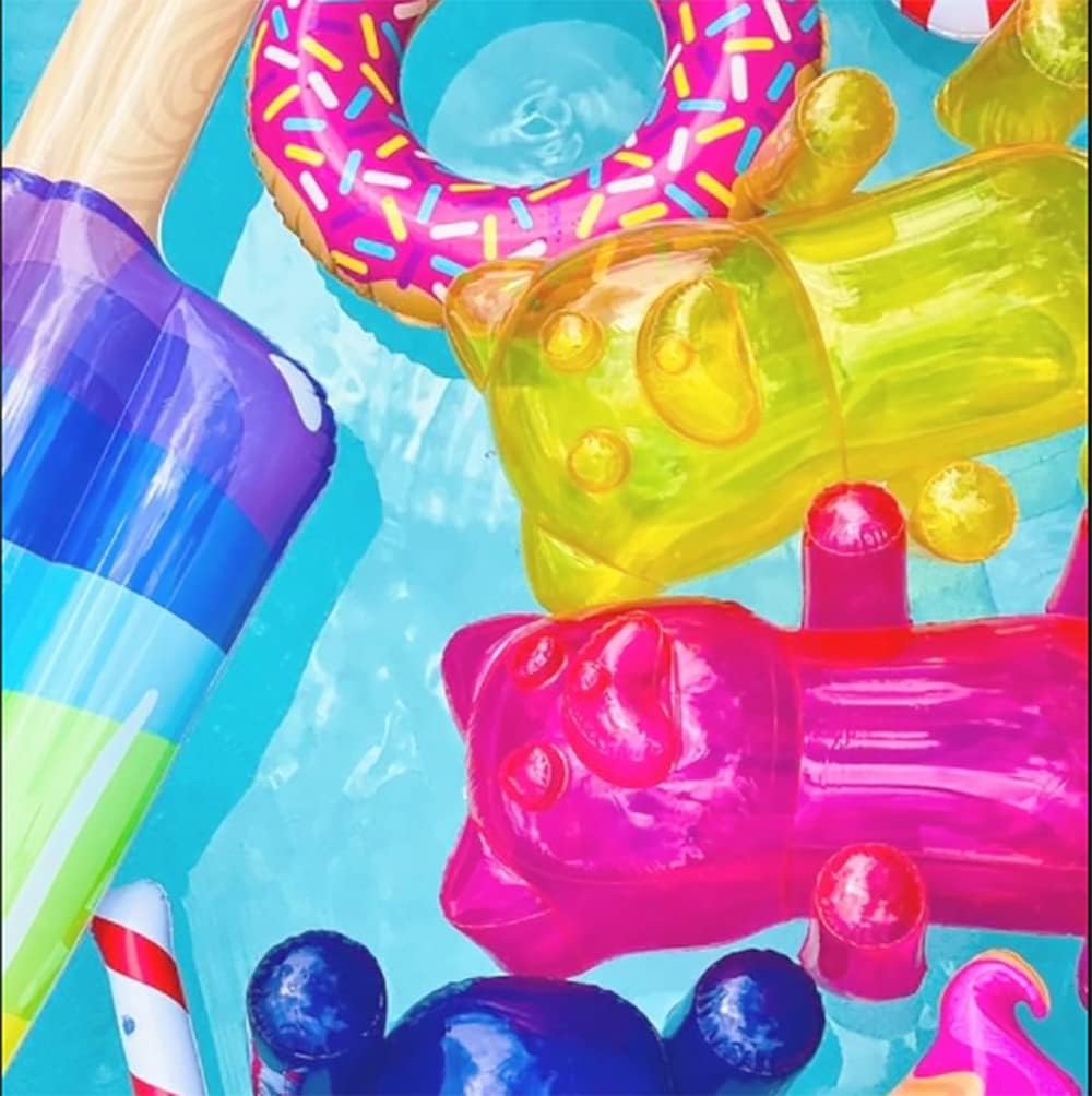 2 ositos inflables de gomita de 24 pulgadas, decoraciones de fiesta de Candyland para niñas, recuerdos de fiesta de cumpleaños, piruleta de dos