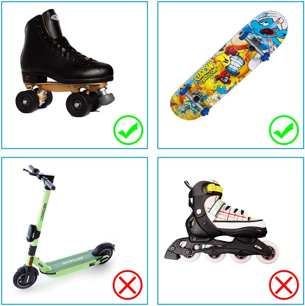 Paquete de 8 ruedas para patines con rodamientos instalados y 2 topes de dedos para patinaje de doble fila, patines cuádruples y patineta para uso