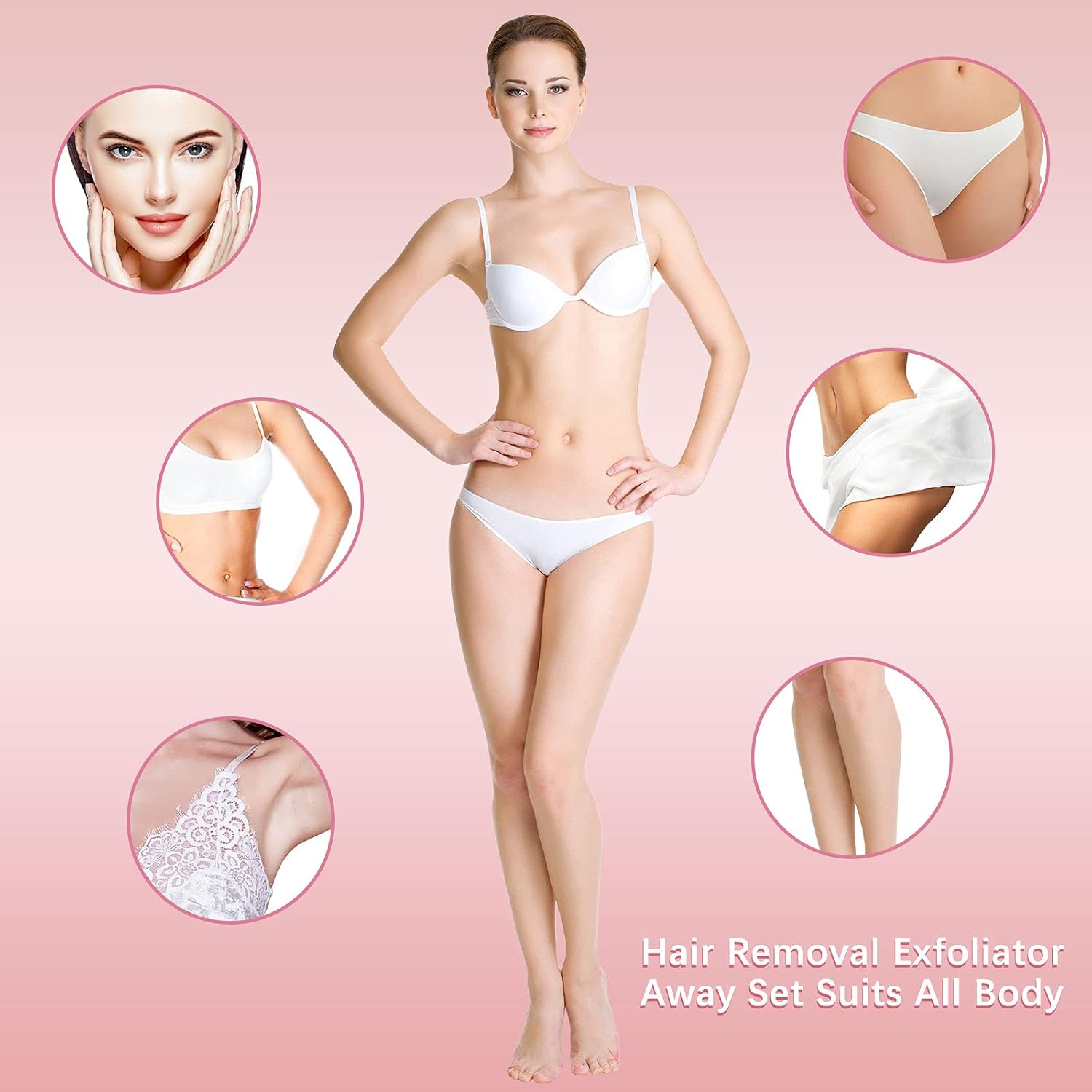 32 almohadillas de depilación para eliminar el vello facial, 2 tamaños y 30 piezas de papel de lija fino para mujeres y niñas, depiladores de pelo