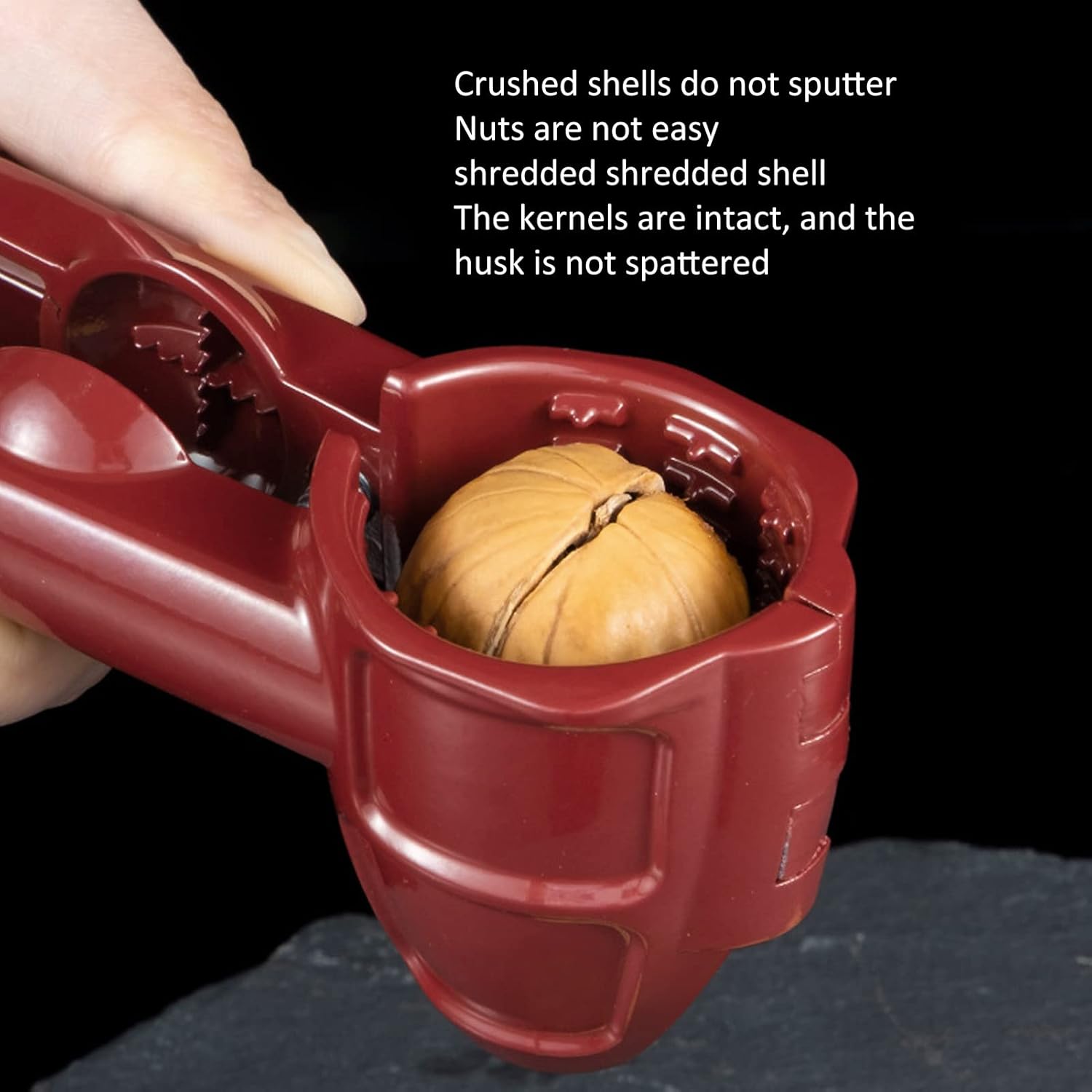 Herramienta de cascanueces, abridor de nueces rojas, cáscara de cascanueces de aluminio, cáscara de nuez fina pulida, abridor de tuercas